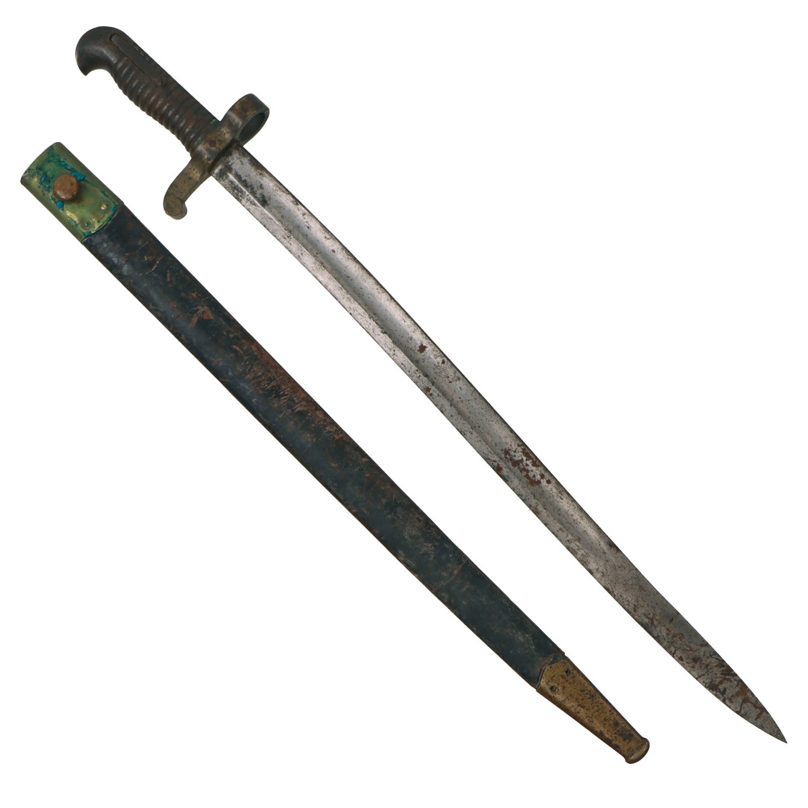 Original U.S. Civil War M1855 Style Yataghan Saber Bayonet with M1873/76 Scabbard