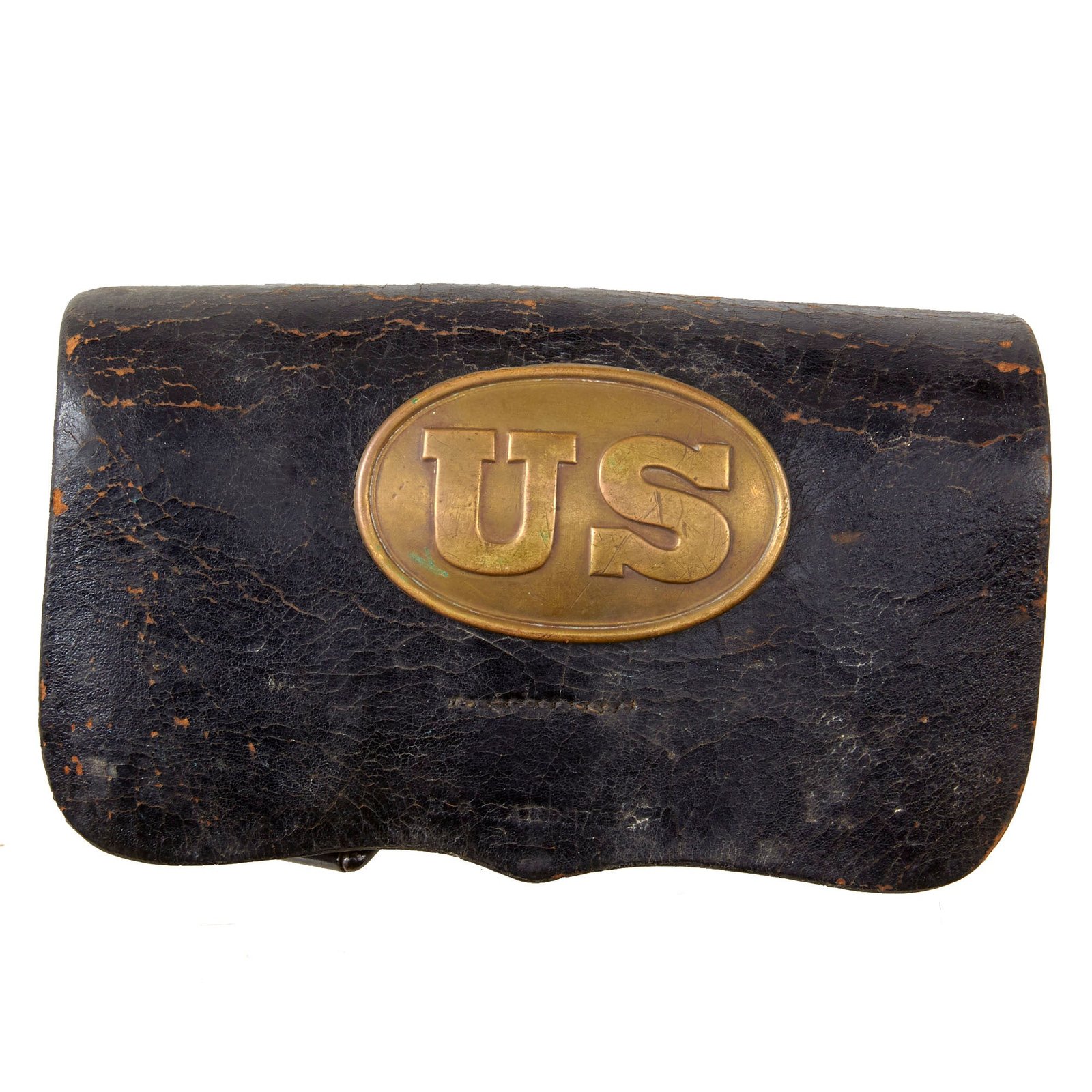 Original U.S. Civil War Model 1861 ”Universal” Carbine Cartridge Box with Attached US Cartridge Box Plate by H.G. Haedrich of Philadelphia