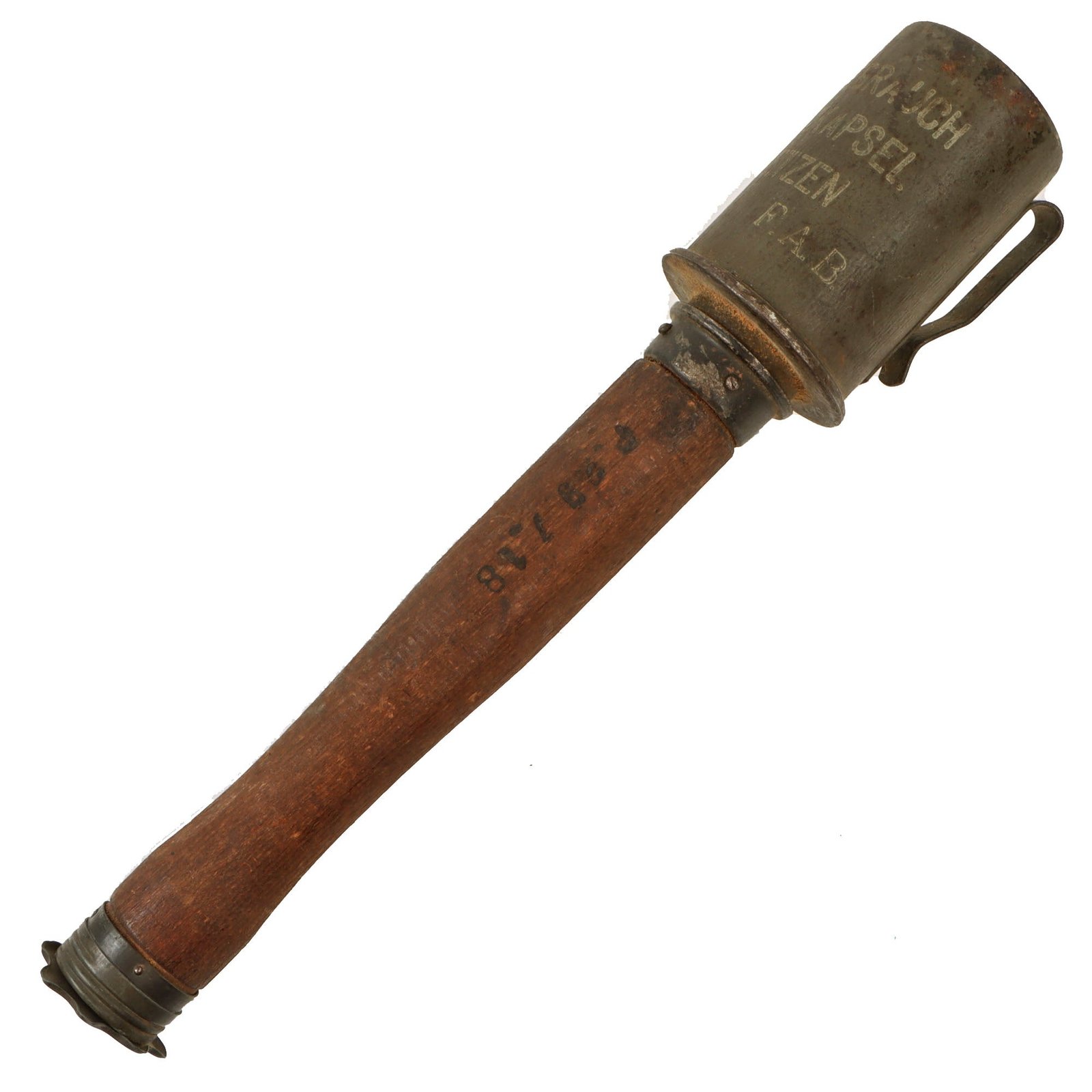 Original Imperial German WWI Inert M1917 Stick Grenade - Stielhandgranate M17 - Dated July 1918