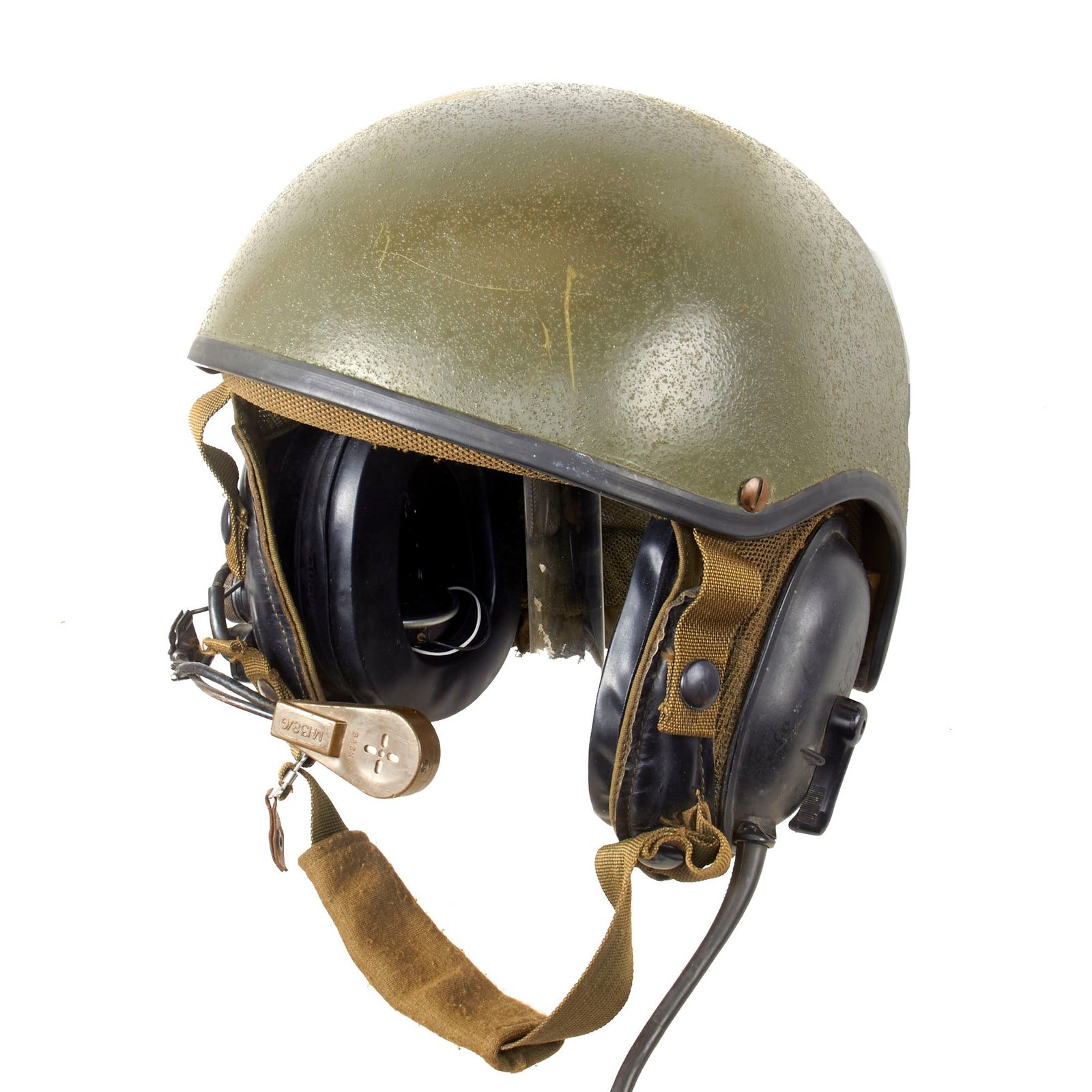 Original U.S. Gulf War Desert Storm Era CVC DH-132 Tanker Helmet by Gentex - Dated 1978