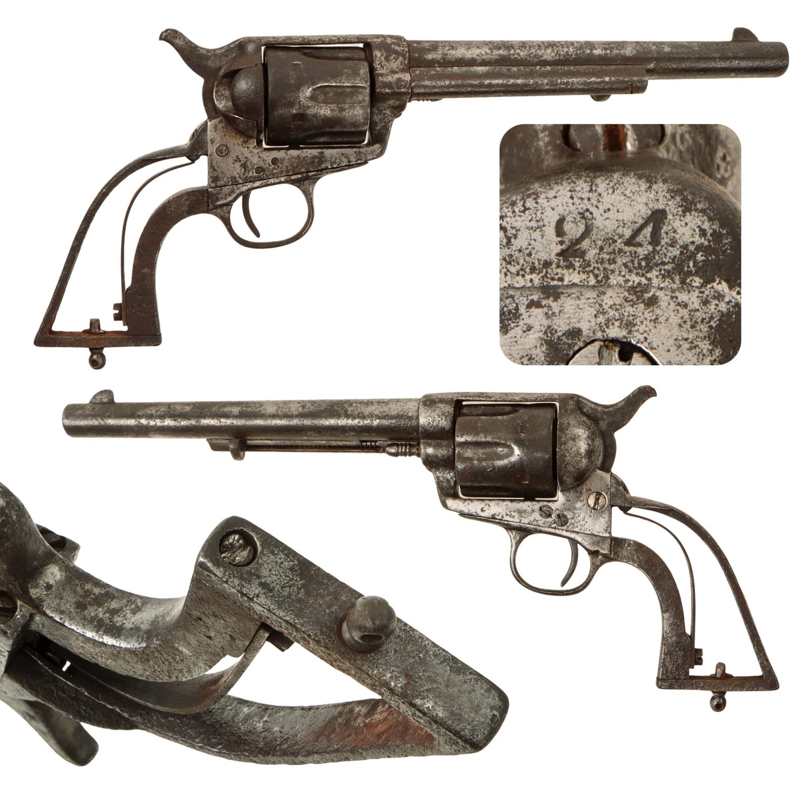Original Spanish Made Relic Condition Colt Brevete M-1873 Single Action Army Revolver with 7 1/2 Barrel - Serial 24