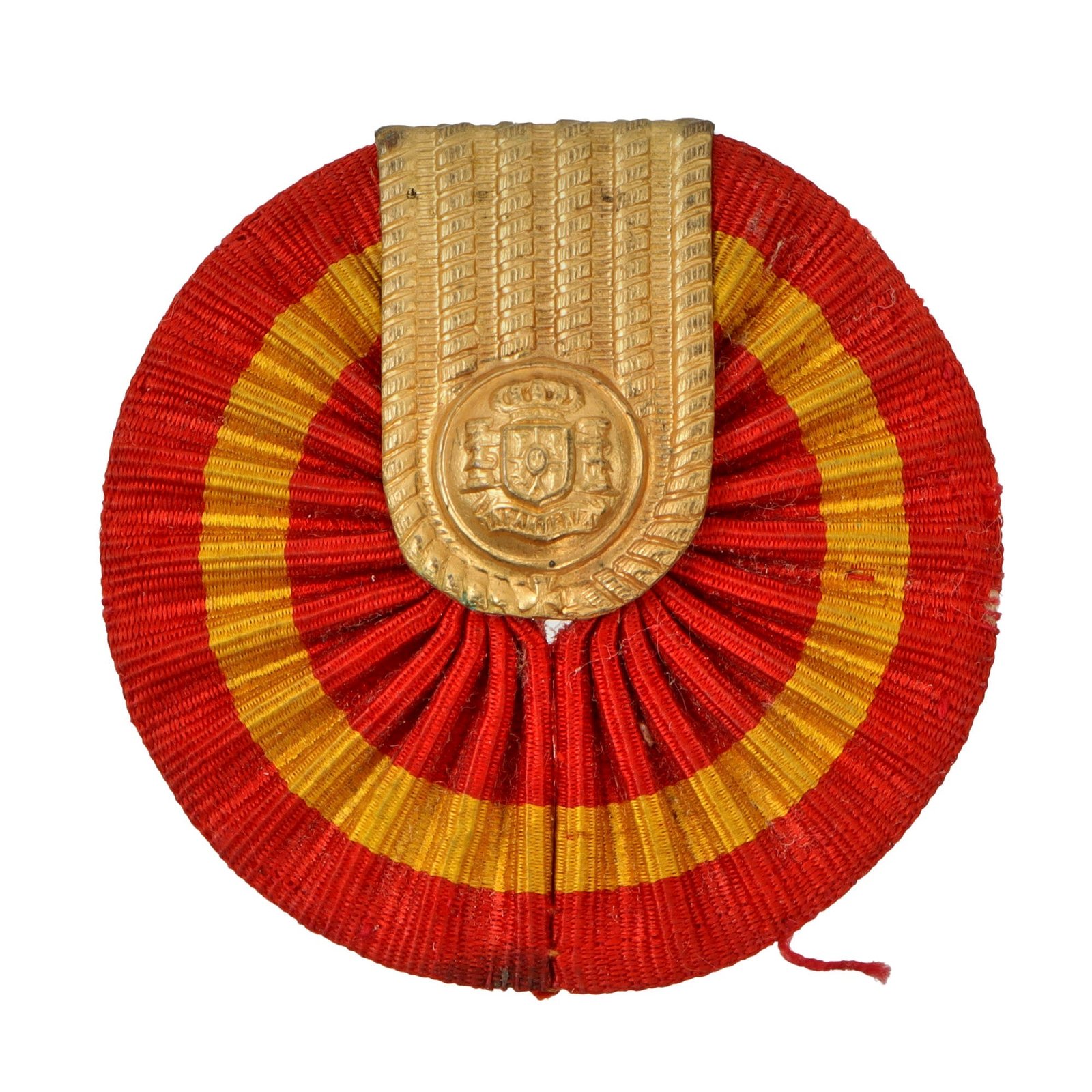 Original Spanish-American War U.S. Captured Spanish Hat Cockade with Infantry Button