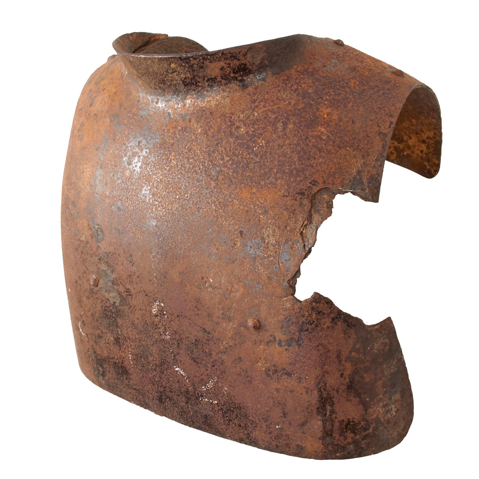 Original Imperial German WWI Trench Body Armor Sappenpanzer Breast Plate with Battle Damage - Ground Dug