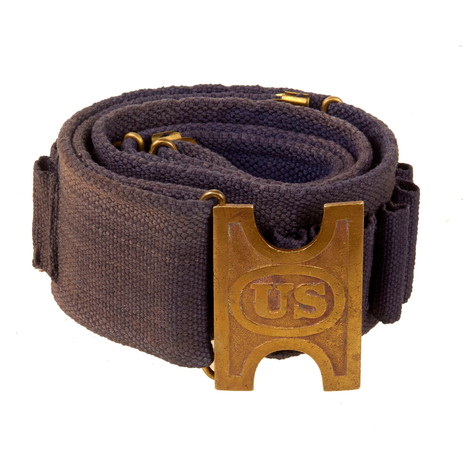 Original U.S. Spanish American War Blue Federal .45-70 Ammunition Belt with US Buckle