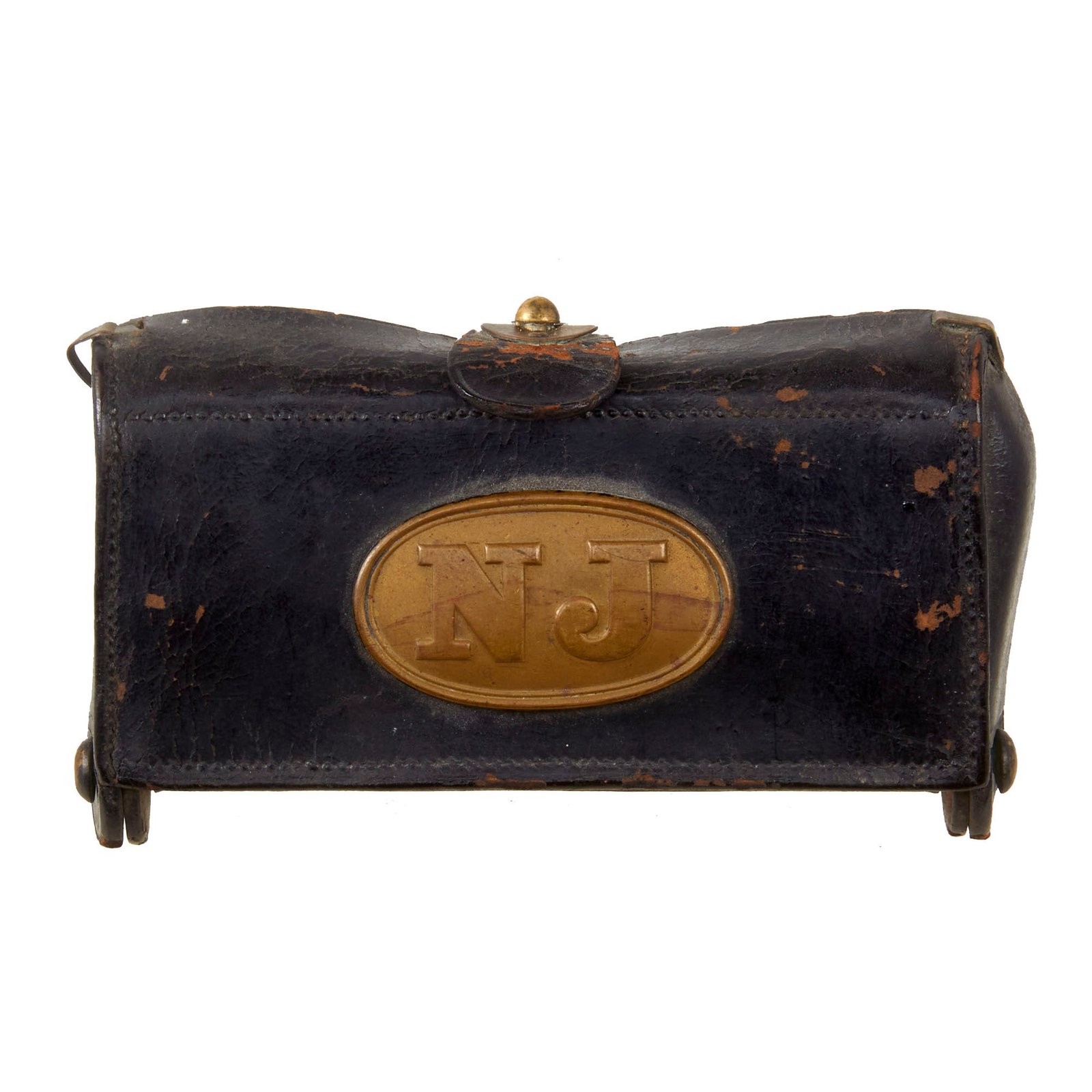 Original U.S. Indian Wars M1874 .45/70 McKeever Cartridge Box with New Jersey Plate - Marked to Watervliet Arsenal - Springfield Trapdoor Rifle