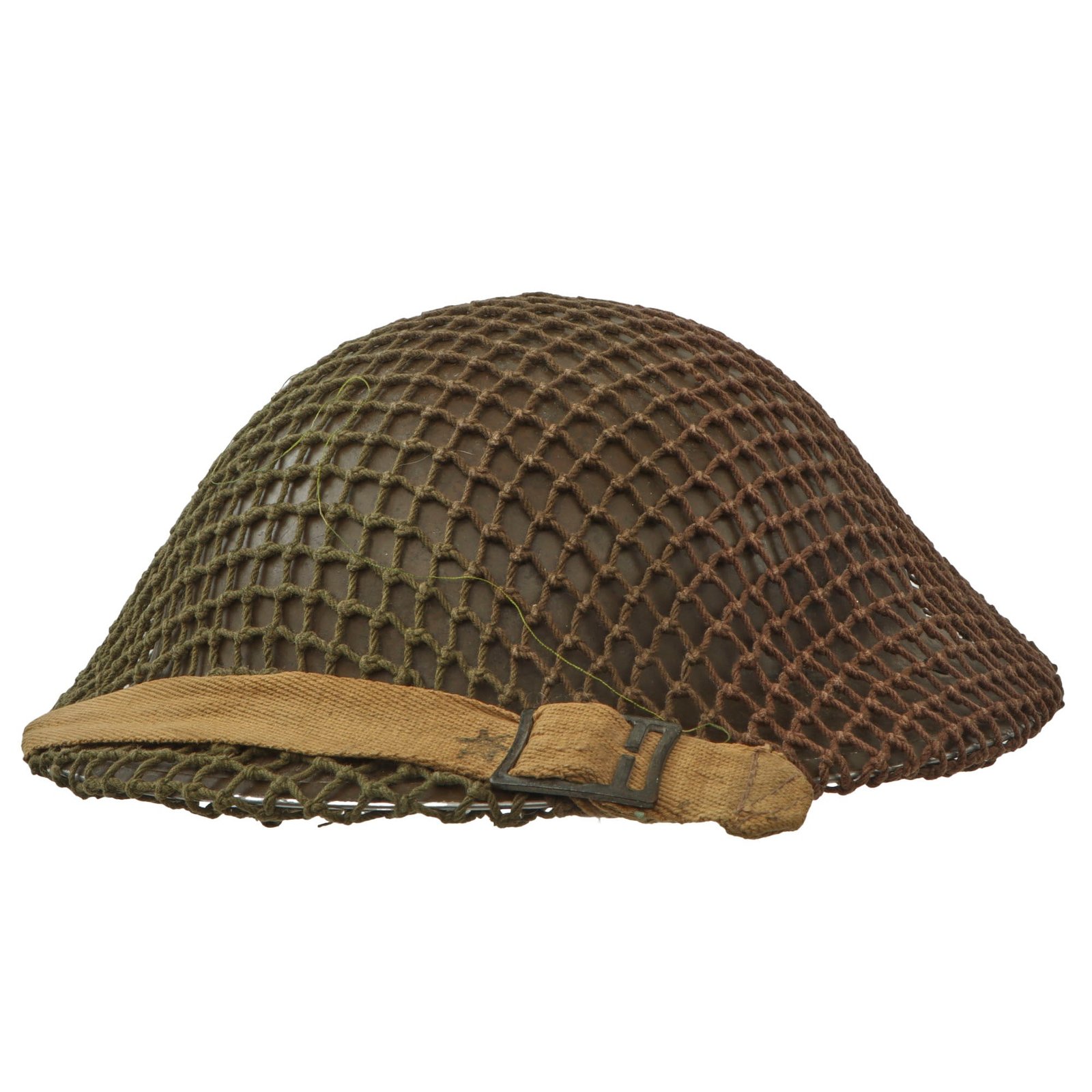 Original Canadian WWII Brodie MkII Steel Helmet Complete with Canadian Two-Color Helmet Net by General Steel Wares. of Toronto - Dated 1941