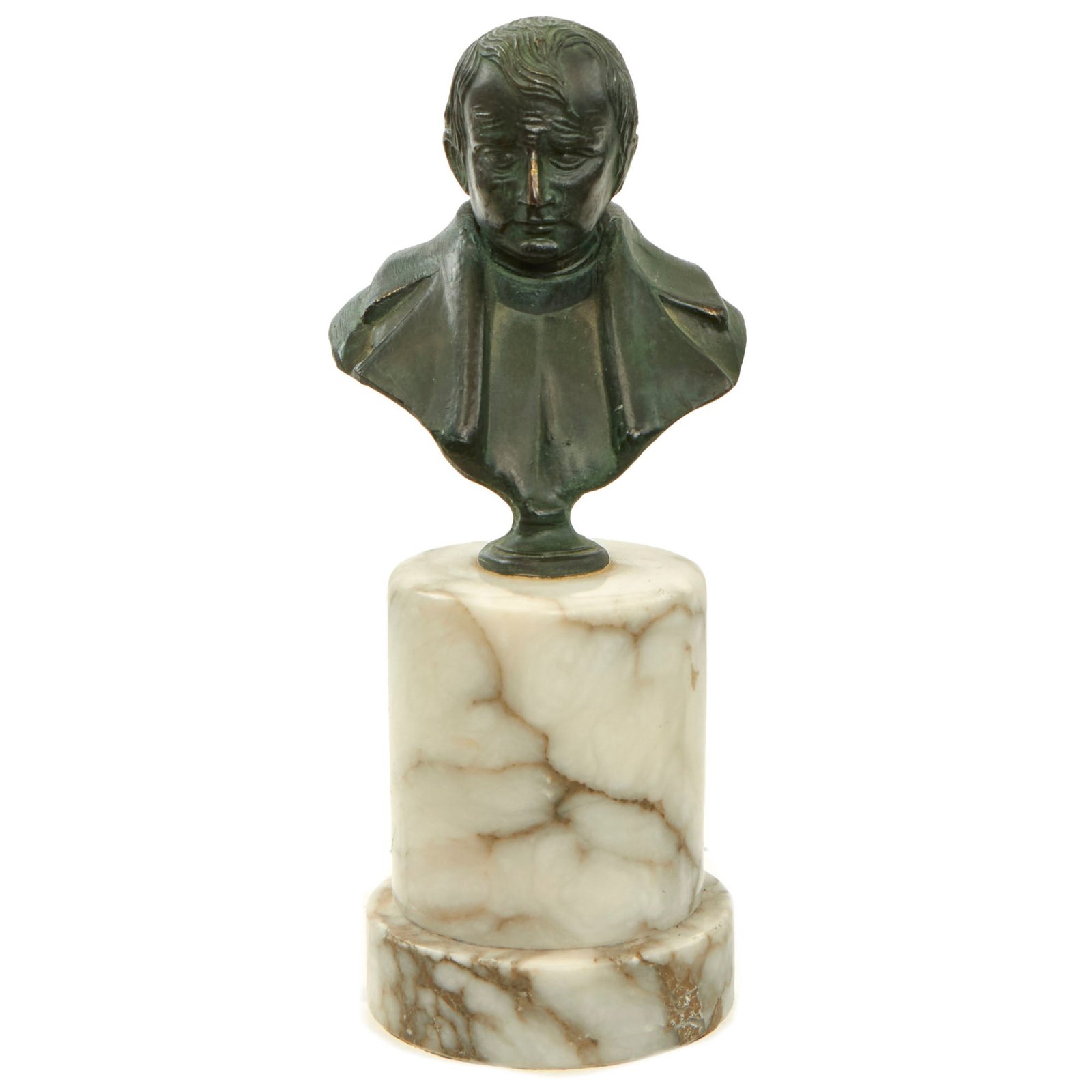 Original French Pre-WWI Era Bust of Napoleon Bonaparte on Marble Plinth - Unsigned - 7½”