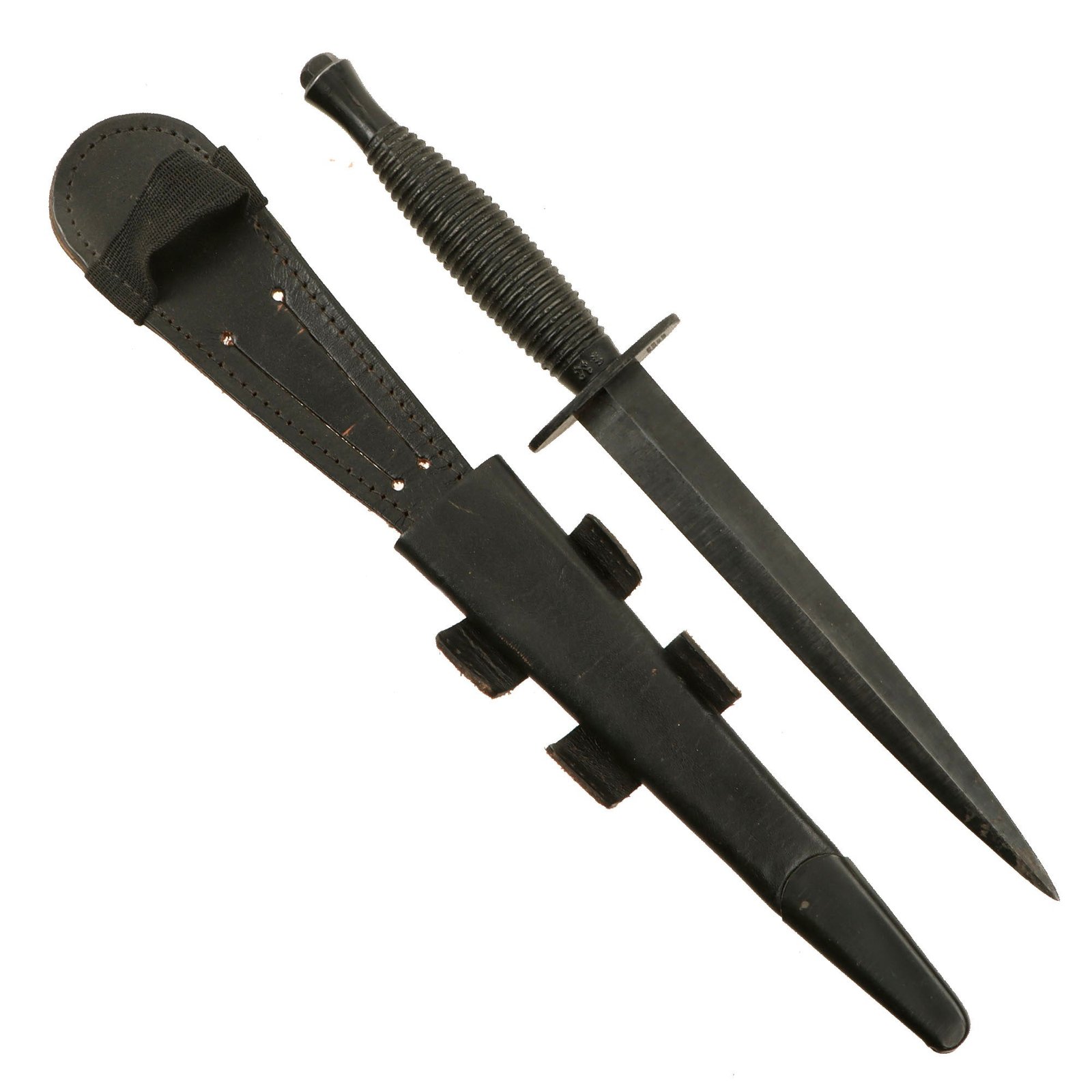 Original British Post-WWII 1950’s Fairbairn-Sykes Commando Dagger Fighting Knife and Scabbard by J. Nowill & Sons of Sheffield, England