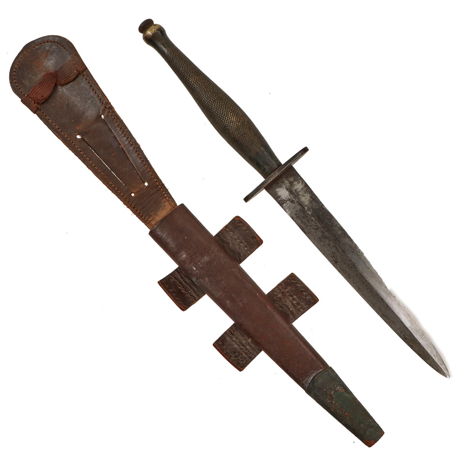Original British WWII Second Pattern Fairbairn-Sykes Fighting Knife Blade-Marked by Wilkinson with Sheath