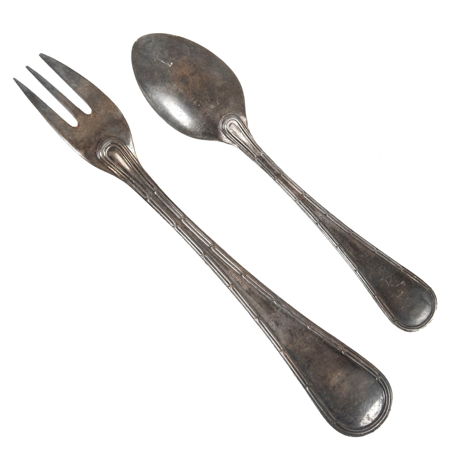 Original U.S. Desert Storm Palace of Emir of Kuwait Silverware Fork & Spoon Captured by American Soldier - Solid Gold Emblems Looted by Iraqis