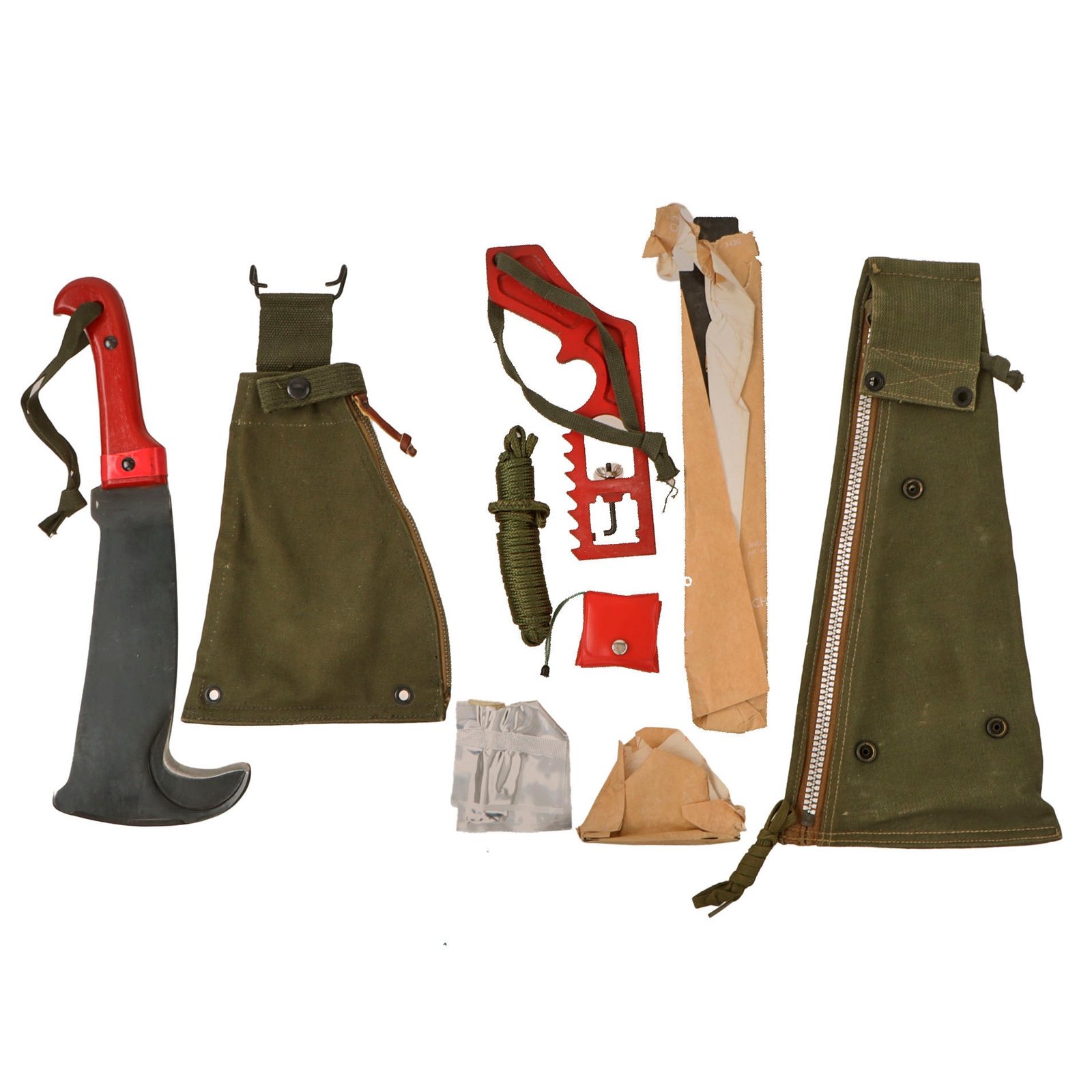 Original U.S. Vietnam War Survival Tool Kits, Airman’s with Woodman's Pal 681 Survival Axe and Both Complete Units by Victor Tool Co.