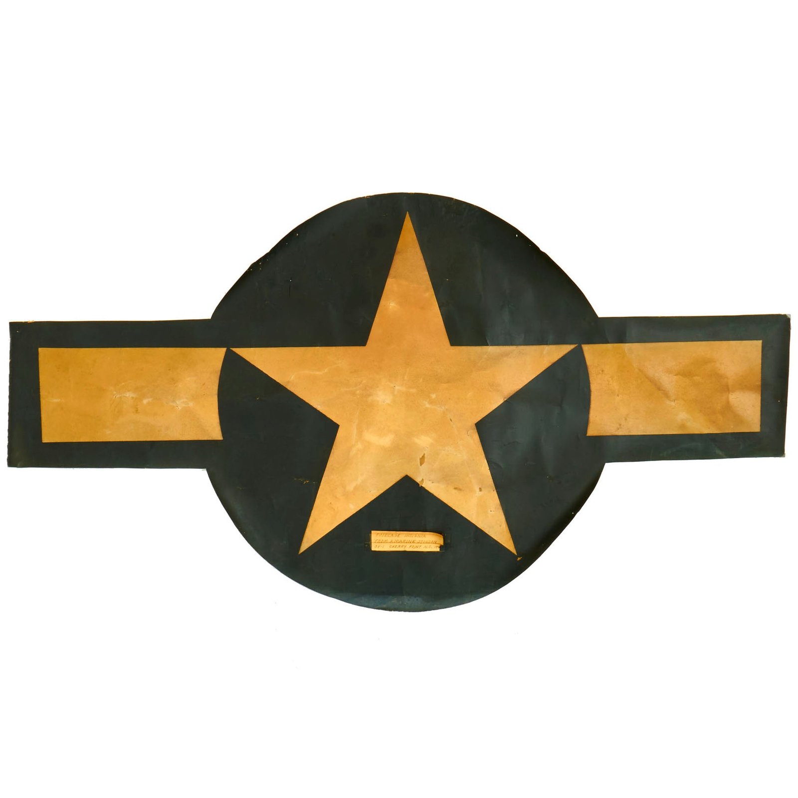 Buy Original U.S. WWII Framed USMC Stinson L-5 Sentinel Aircraft Roundel Removed From Fuselage Skin at MCAS Cherry Point, North Carolina - 25¼ X 44¼” | Original Firearms Antique For Sale