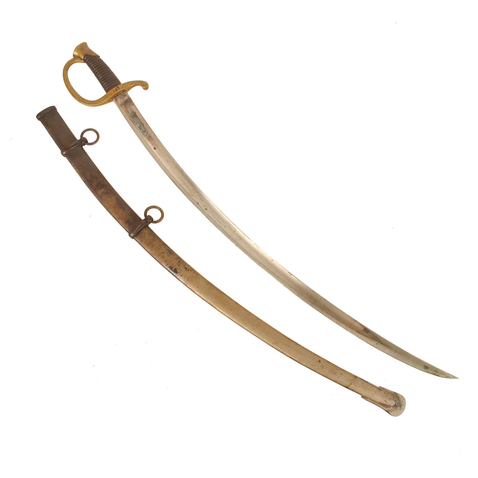 Buy Original U.S. Civil War M-1840 Light Artillery Officers Saber by Ames Mfg. Co. with Scabbard - Dated 1862 | Original Firearms Antique For Sale
