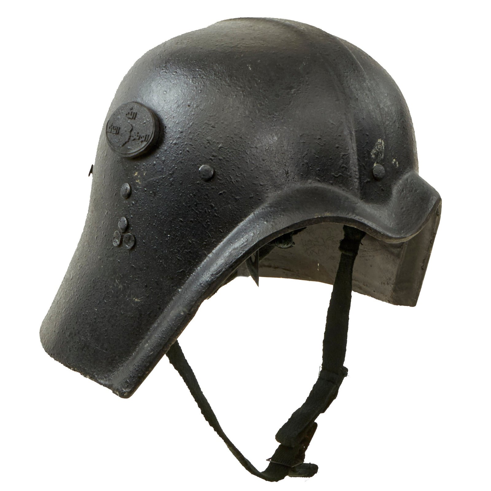 Buy Original Iraqi Fedayeen Helmet with Intact Saddam Badge, Liner & Chinstrap - Operation Iraqi Freedom Bringback OIF | Original Firearms Antique For Sale