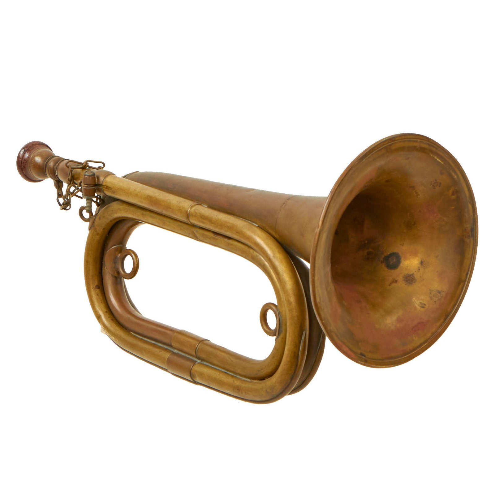 Buy Original WWII Imperial Japanese Military Brass Bugle with Marked Bakelite Mouthpiece | Original Firearms Antique For Sale