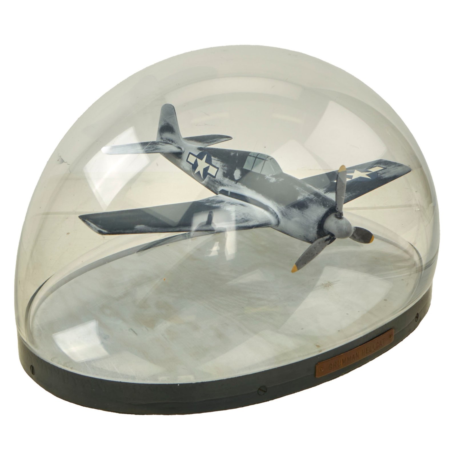 Buy Original U.S. WWII Grumman F6F Hellcat Factory Model in Period “Glass Dome” Display | Original Firearms Antique For Sale