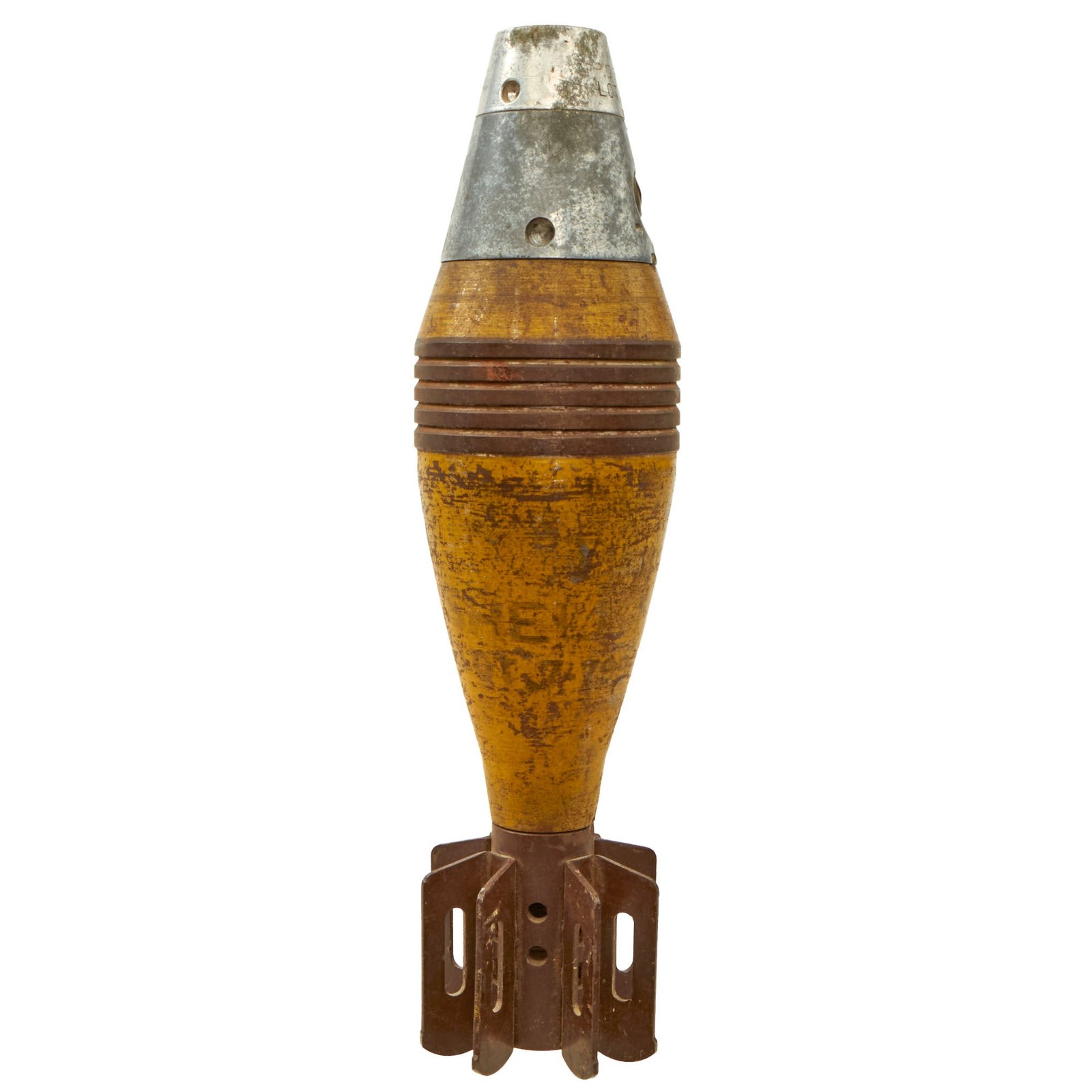 Buy Original U.S. WWII 1942 Dated M49A2 60mm Deactivated High Explosive Mortar Round with 1942 Dated Fuse and Original Paint - Inert | Original Firearms Antique For Sale