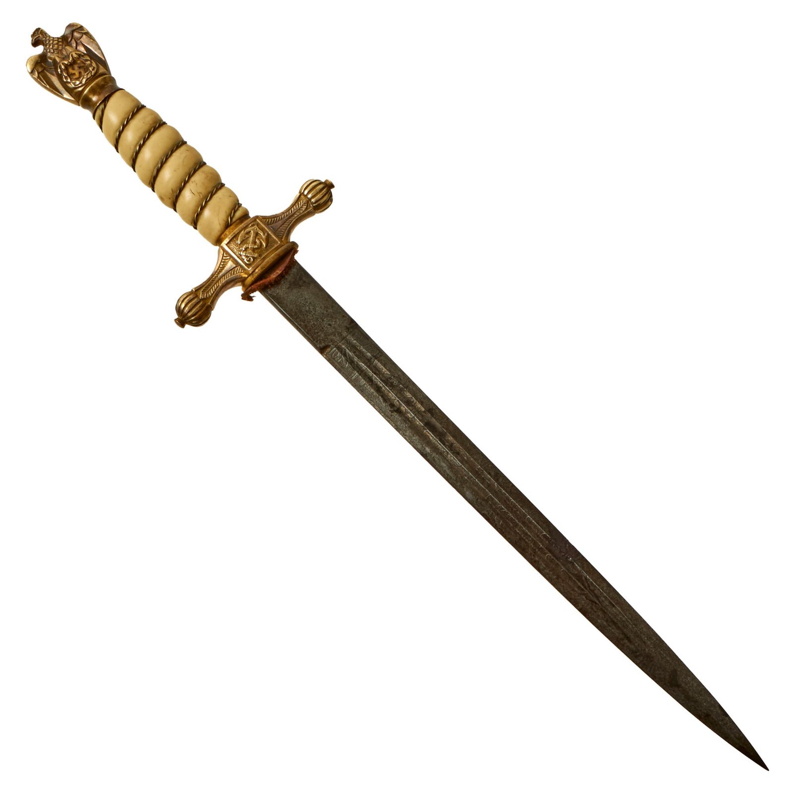 Buy Original WWII German Service Worn 2nd Model Naval Dagger by Paul Weyersberg - Missing Scabbard & Lock Button | Original Firearms Antique For Sale