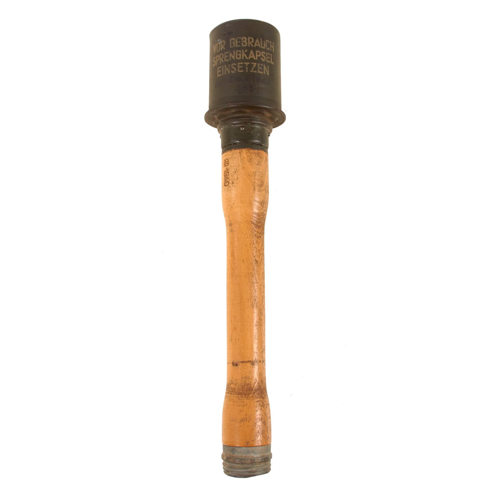 Buy Original German WWII M24 Inert Stick Grenade Stielhandgranate by Richard Rinker Purportedly Captured by USN D-Day Veteran - Dated 1940 | Original Firearms Antique For Sale