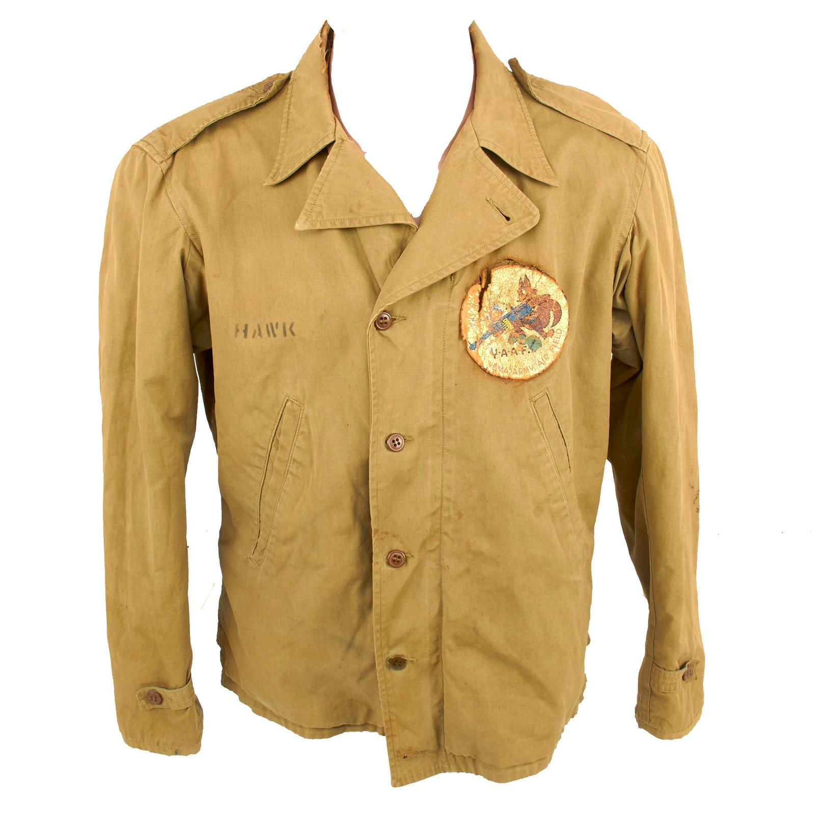 Buy Original U.S. WWII Yuma Army Airfield Named M-1941 Field Jacket with Painted Yuma Patch - Walter Hawkins Jr. | Original Firearms Antique For Sale