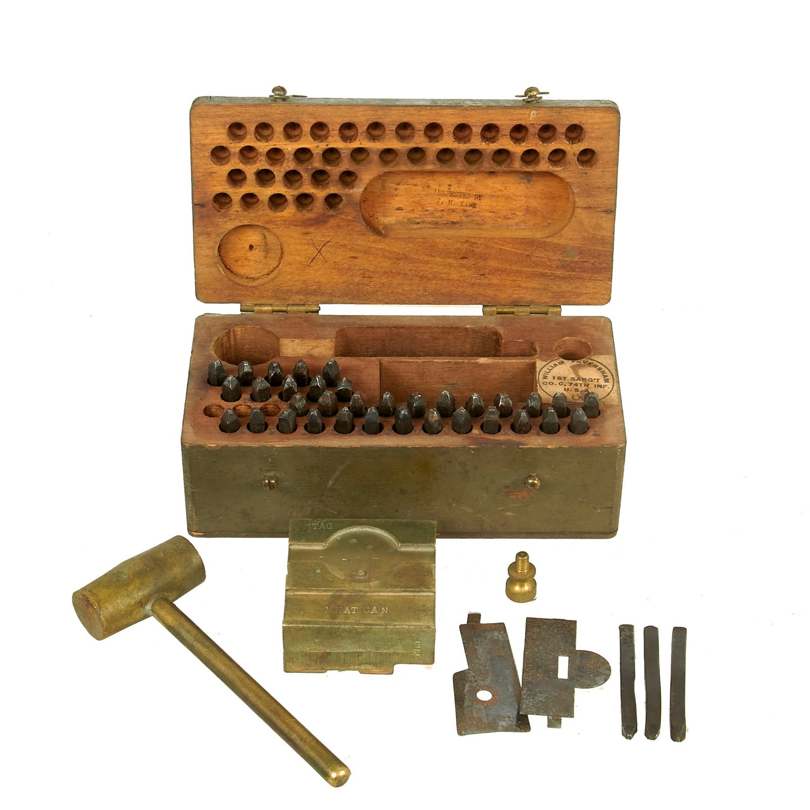 Buy Original U.S. WWI “Marking Outfit For Stamping Metal” M1910 Dog Tag Stamping Kit - Complete | Original Firearms Antique For Sale