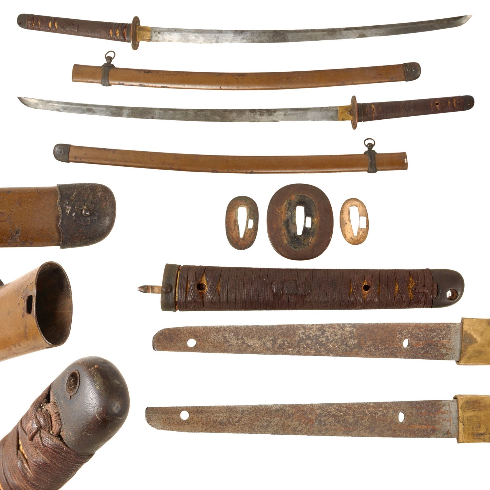 Original WWII Japanese Army Officer Service Used P-1944 Rinji Seikishi Shin-Gunto Katana Sword by NAGAMITSU with Scabbard - Dated 1944