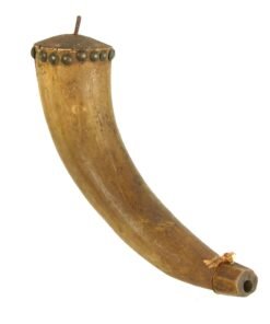 Buy Original U.S. Revolutionary War Era Powder Horn with Tack Construction & Suspension Ring | Original Firearms Antique For Sale