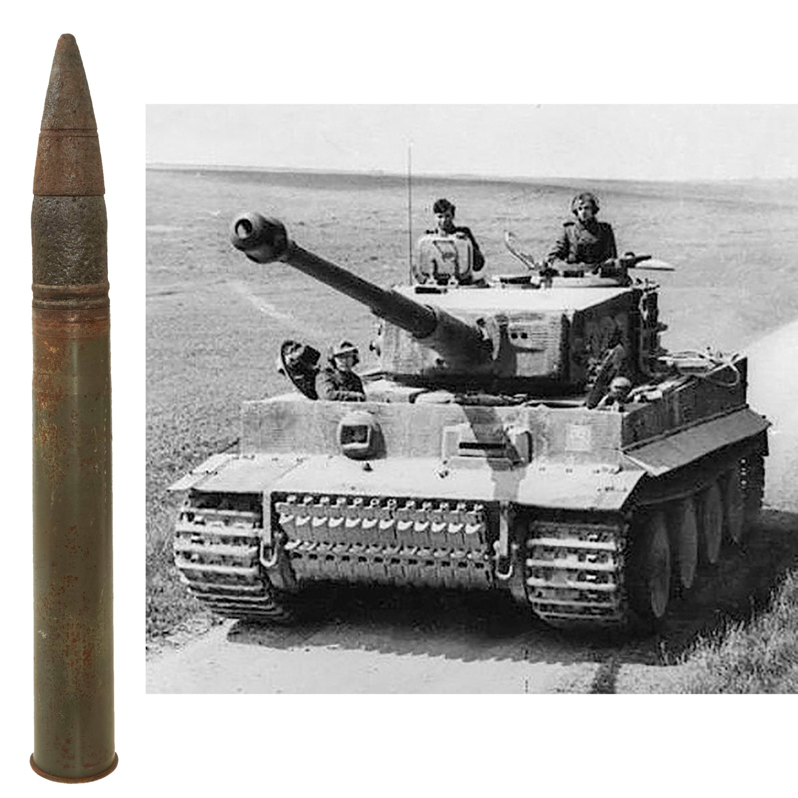 Buy Original German WWII Flak 18 Shell with Ground-Dug Projectile as Used in Tiger I Tank | Original Firearms Antique For Sale