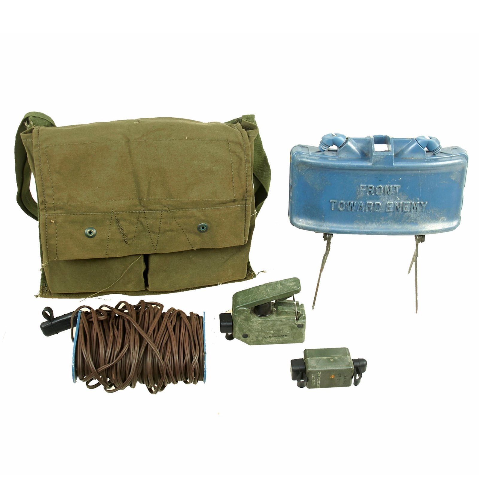 Buy Original U.S. Vietnam War Complete M68 Claymore Mine Training Kit with Canvas Carry Bag - Inert | Original Firearms Antique For Sale