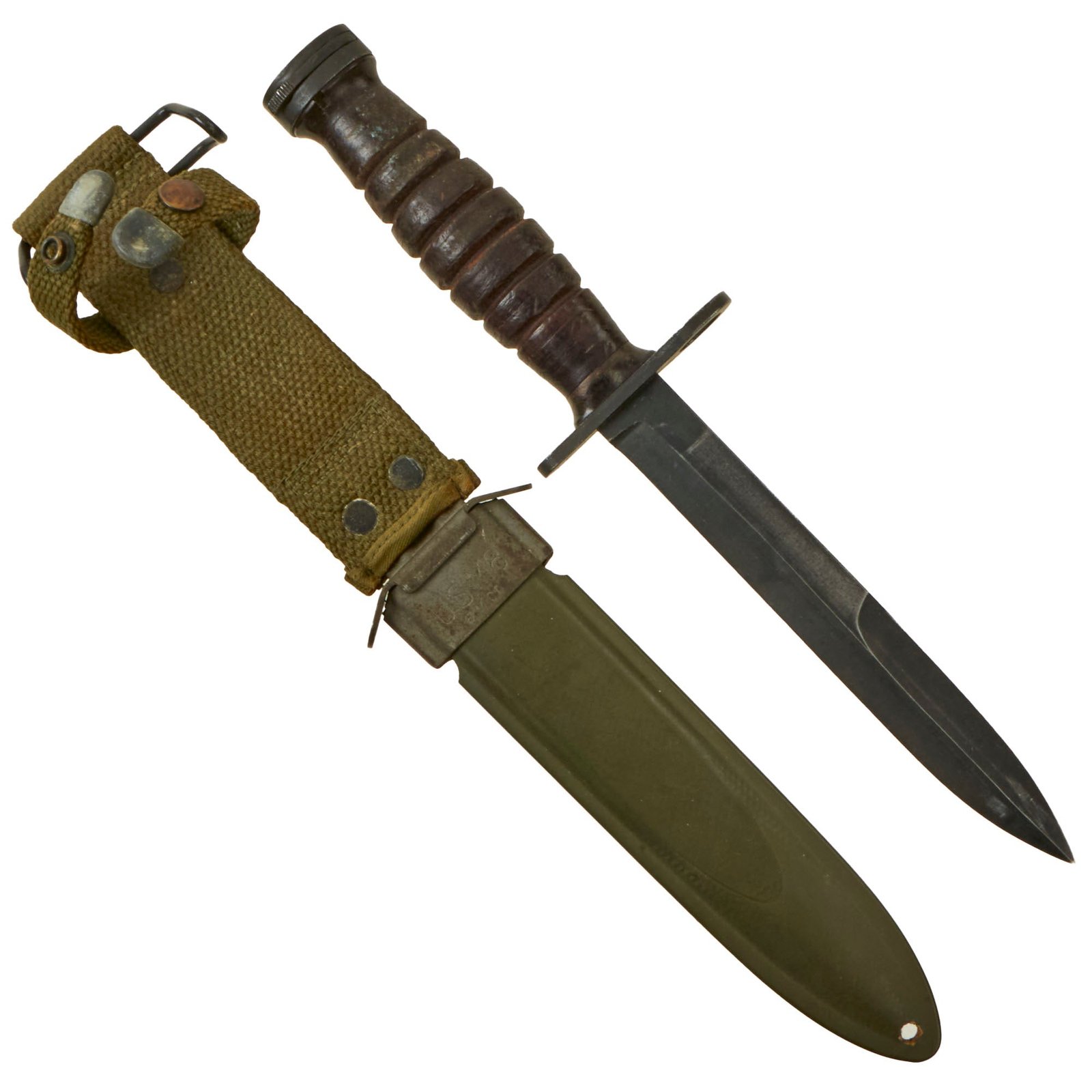 Buy Original U.S. WWII M4 Bayonet by Camillus for the M1 Carbine with M8 Scabbard | Original Firearms Antique For Sale