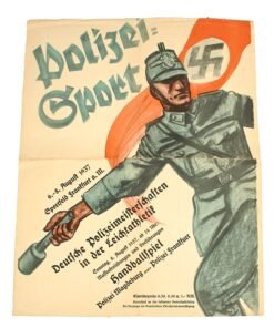 Buy Original German Pre-WWII Polizei 1937 Athletics Championships Poster - 23½ x 30” | Original Firearms Antique For Sale