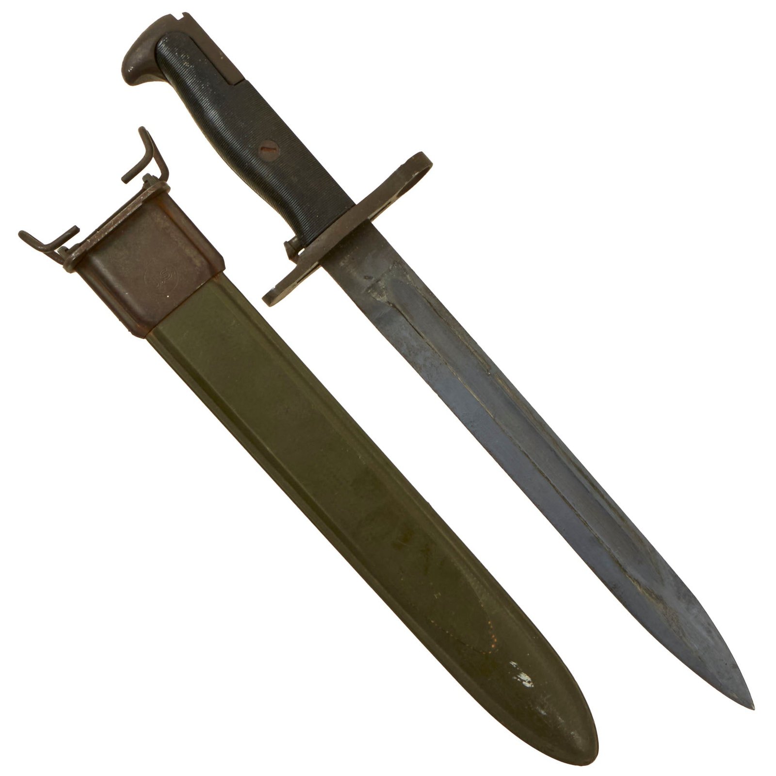 Buy Original U.S. WWII M1 Garand 10 inch Bayonet by Union, Fork & Hoe with M7 Scabbard | Original Firearms Antique For Sale