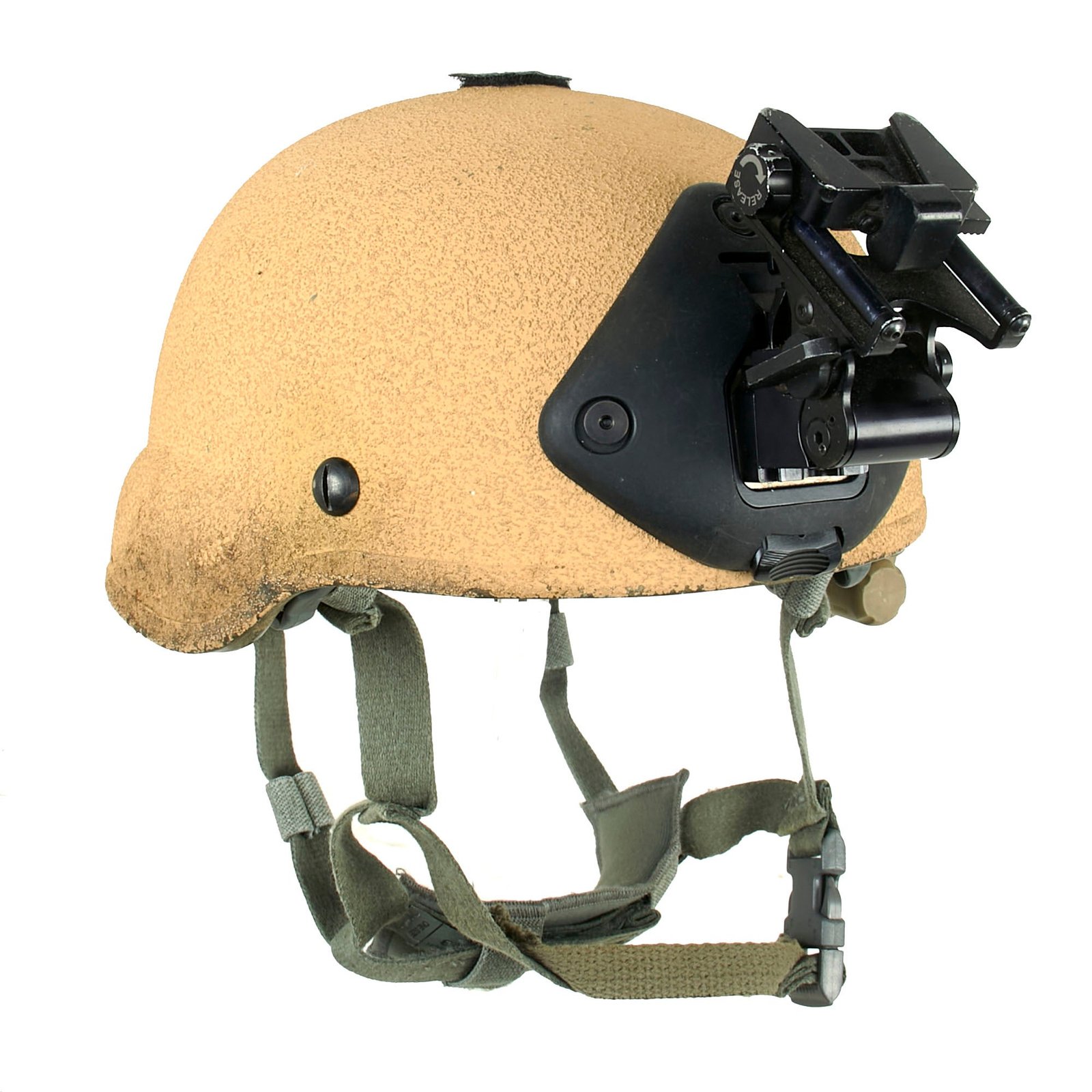 Buy Original U.S. GWOT “Gunfighter Cut” TC2002 Gentex Kevlar Helmet with Surefire Light & NVG Mount - Worn by USMC Air Naval Gun Liaison Company (ANGLICO) During 2008 Afghanistan Deployment | Original Firearms Antique For Sale