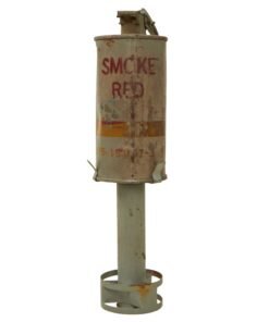 Buy Original U.S. WWII / Korean War Era Inert Red M18 Smoke Grenade With M201A1 Fuze & Grenade Launcher Adapter | Original Firearms Antique For Sale