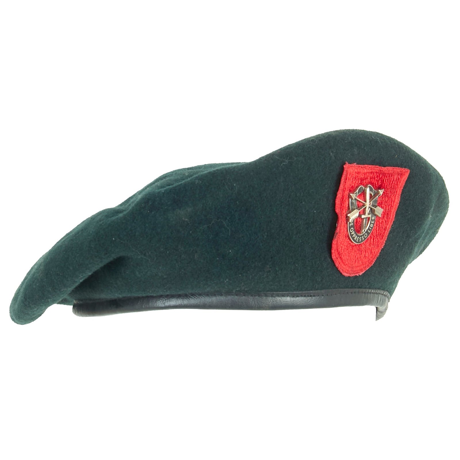 Buy Original U.S. Vietnam War 7th Special Forces Group Airborne Green Beret - Size 7¼ - Dated 1967 | Original Firearms Antique For Sale