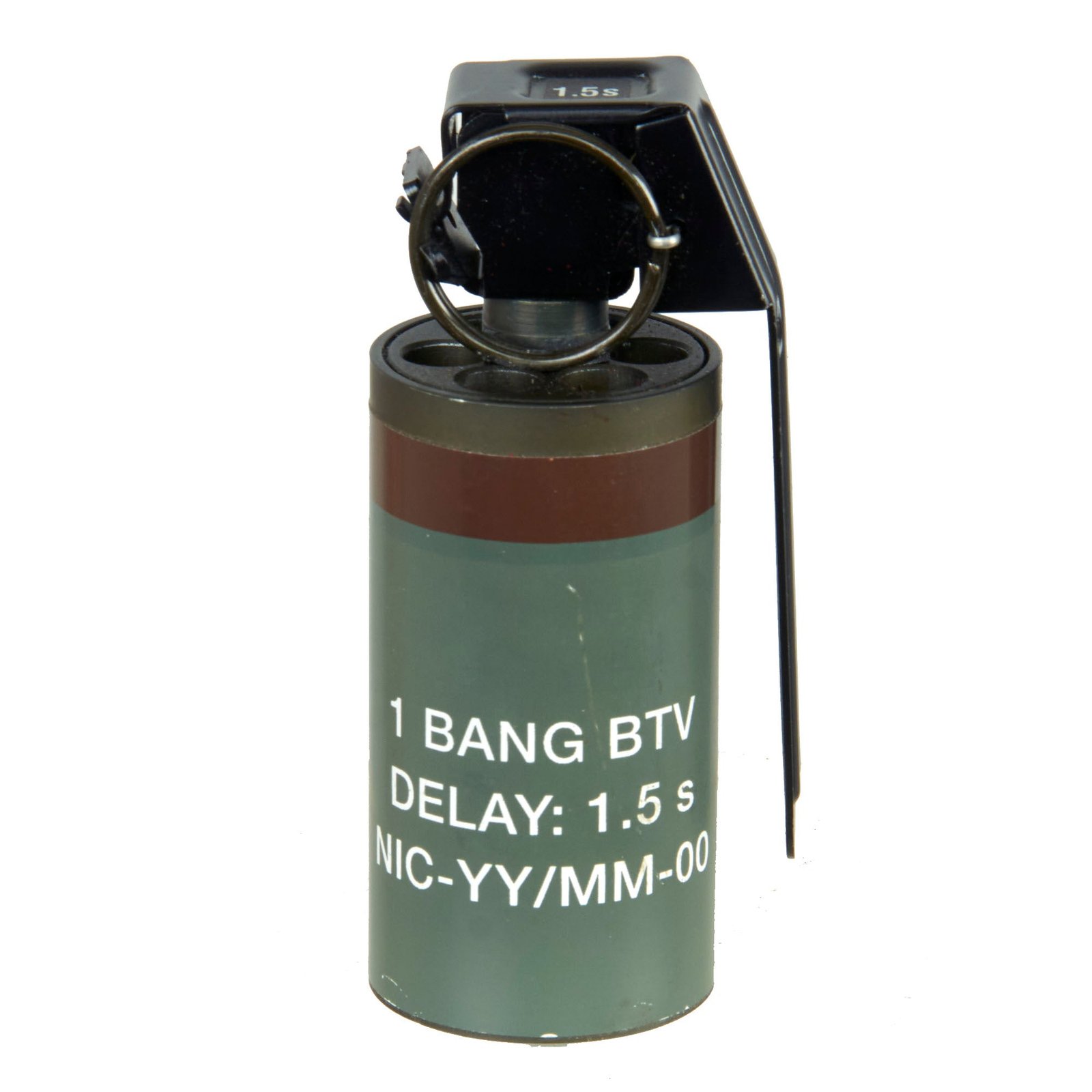 Buy Original U.S. GWOT Inert Familiarization Model NICO BTV-1 Flash-Bang Grenade with DUMMY Sticker | Original Firearms Antique For Sale