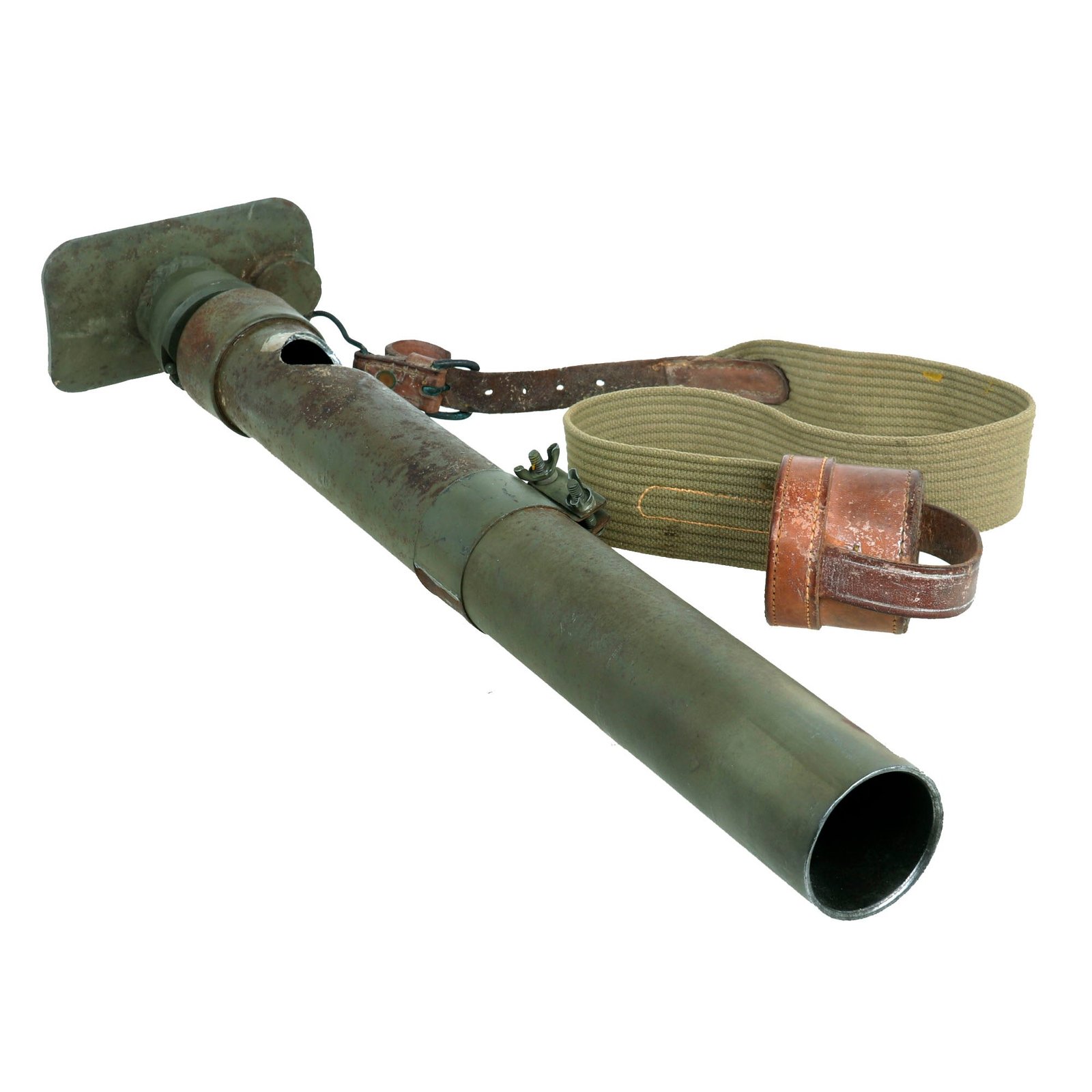 Buy Original Rare Korean War Era Chinese Type 31 60mm Inert Display Mortar with Commando Base Plate and Sling - Serial 4214 | Original Firearms Antique For Sale