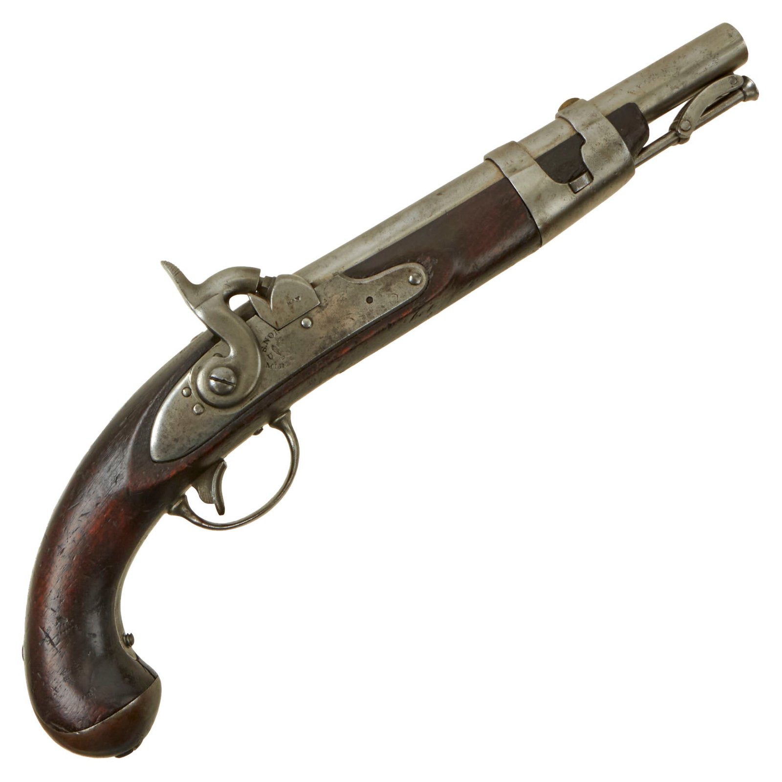 Buy Original U.S. Model 1816 Percussion Converted Flintlock Pistol by Simeon North of Middletown Conn. with Captured Ramrod | Original Firearms Antique For Sale