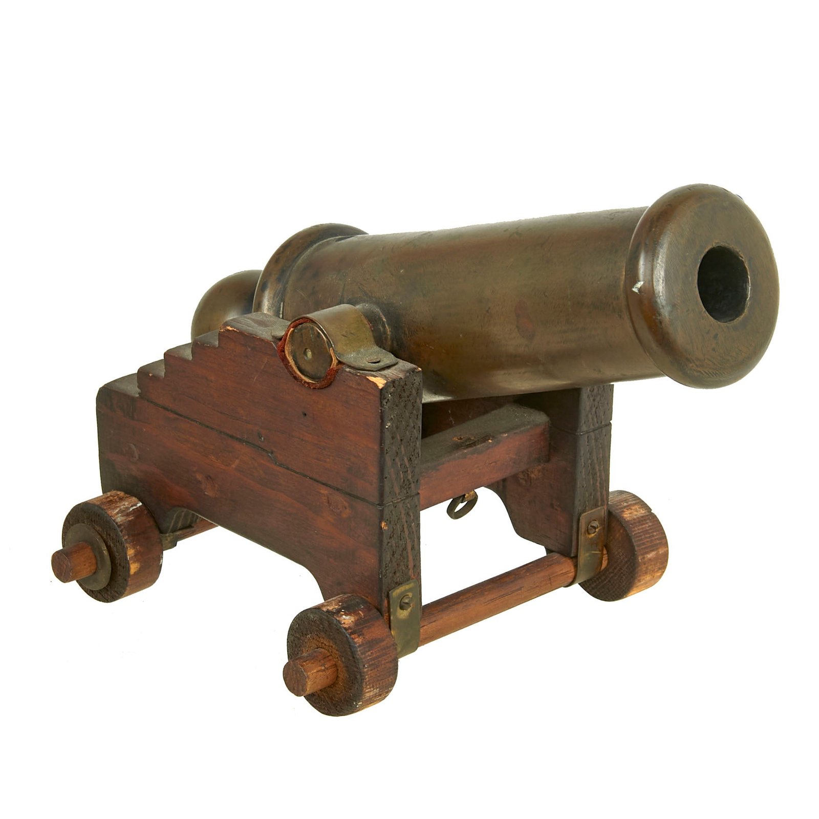 Buy Original 19th Century U.S. Brass Signal Cannon on Contemporary Wooden Carriage | Original Firearms Antique For Sale