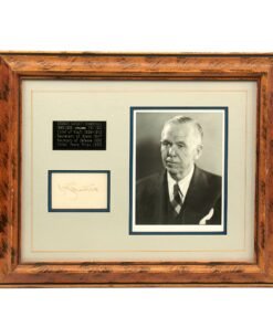 Buy Original U.S. WWII General George C. Marshall Autograph with Photo & Plaque - Secretary of State & Defense - Nobel Peace Prize Recipient - 13½ x 16½” | Original Firearms Antique For Sale
