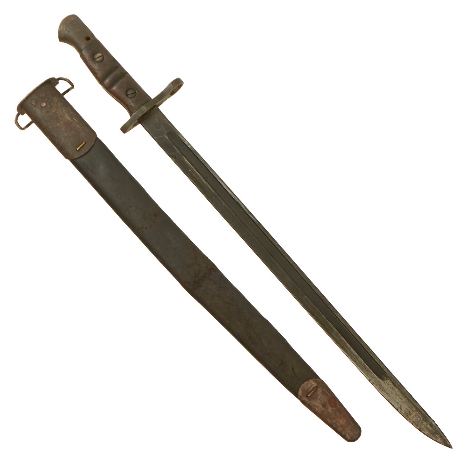 Original U.S. WWI M1917 Enfield Rifle & Trench Gun Bayonet by Remington with Scabbard - Dated 1917