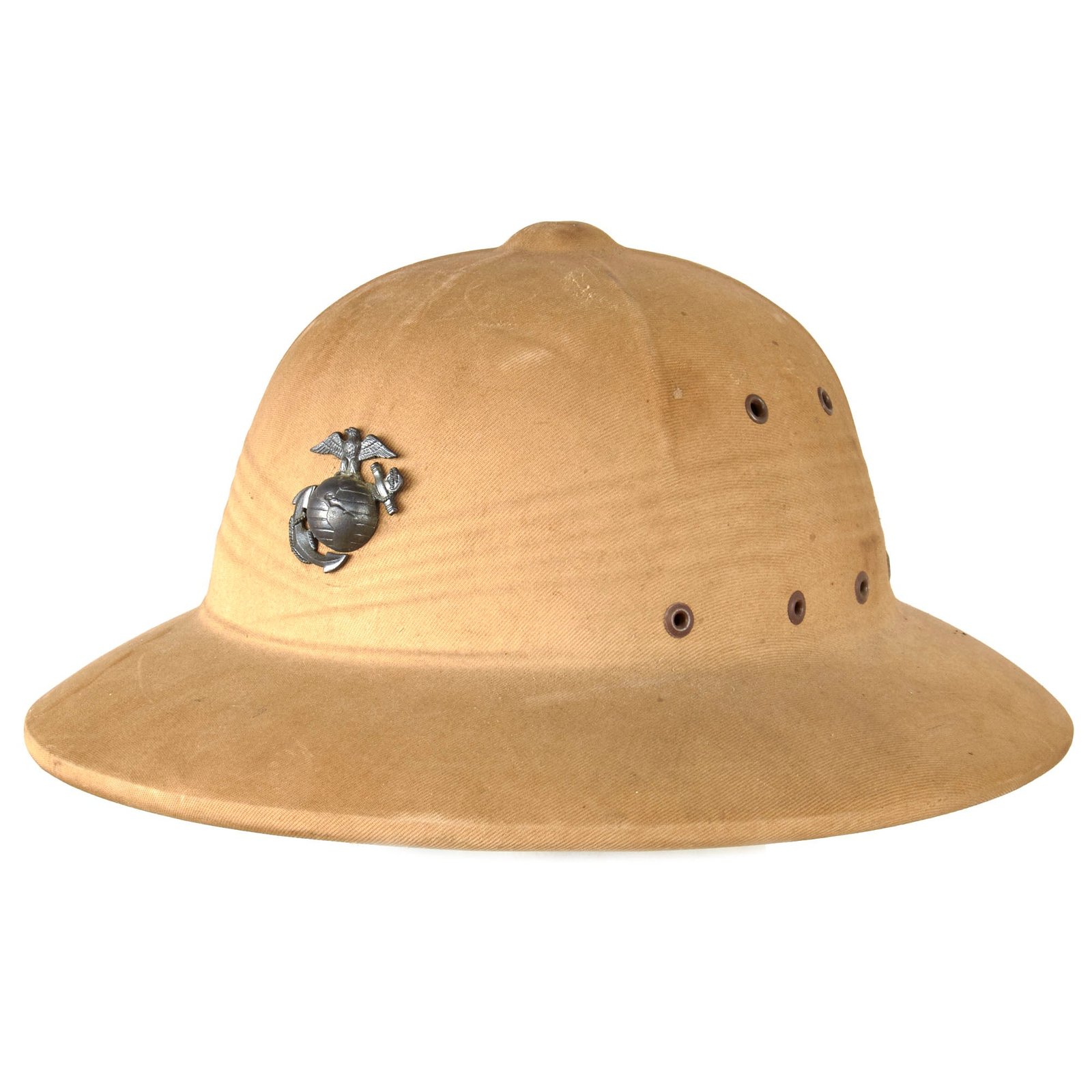 Original U.S. WWII-Era US Marine Corps Issue M-1940 Pressed Fiber Sun Helmet