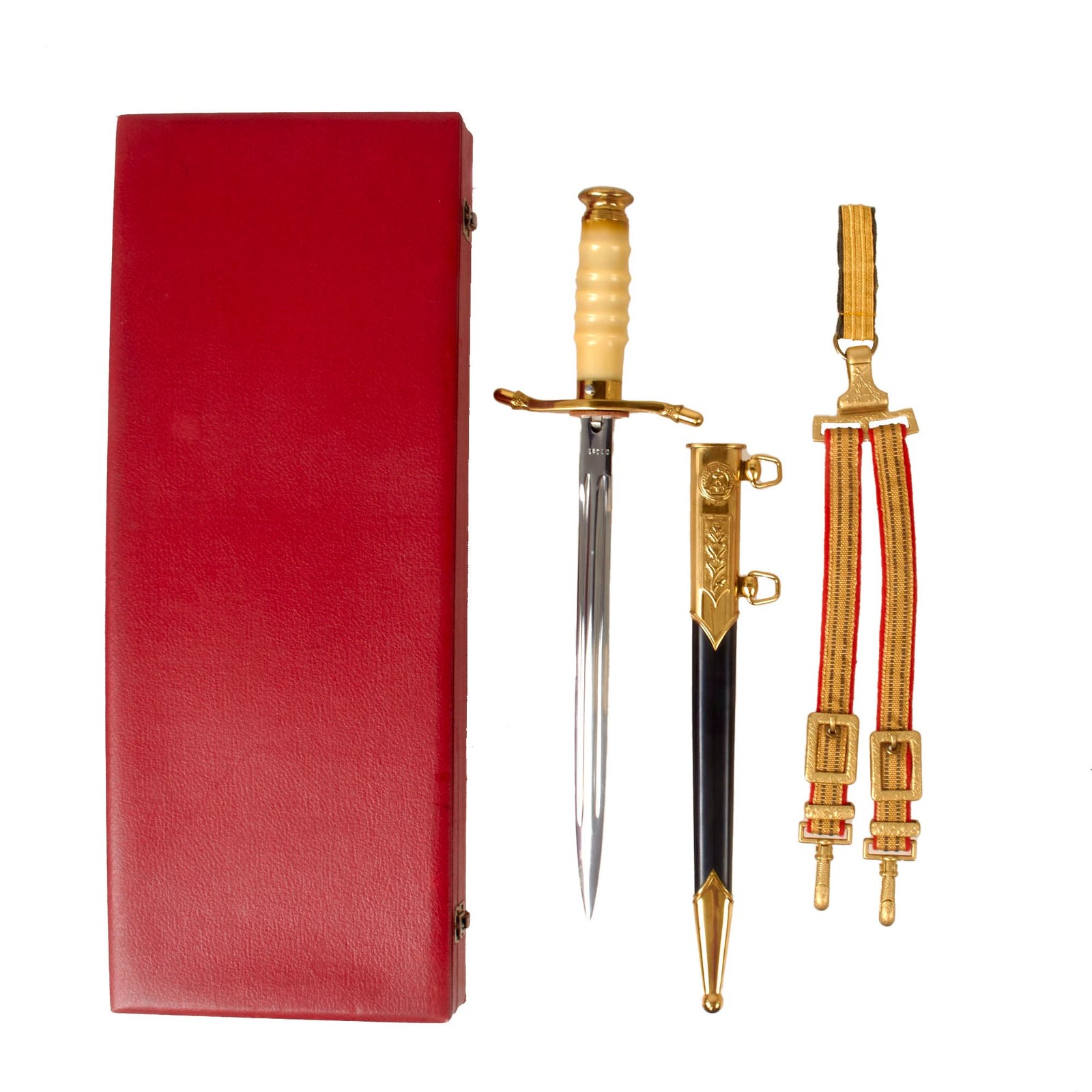 Original Cold War Era East German DDR NVA General Officer’s Dress Dagger Set With Presentation Case
