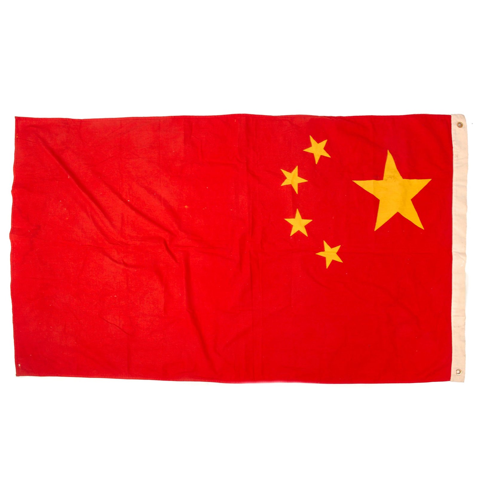 Original Chinese Cold War Era National Five-Star Red Flag - 35 x 58 ½”