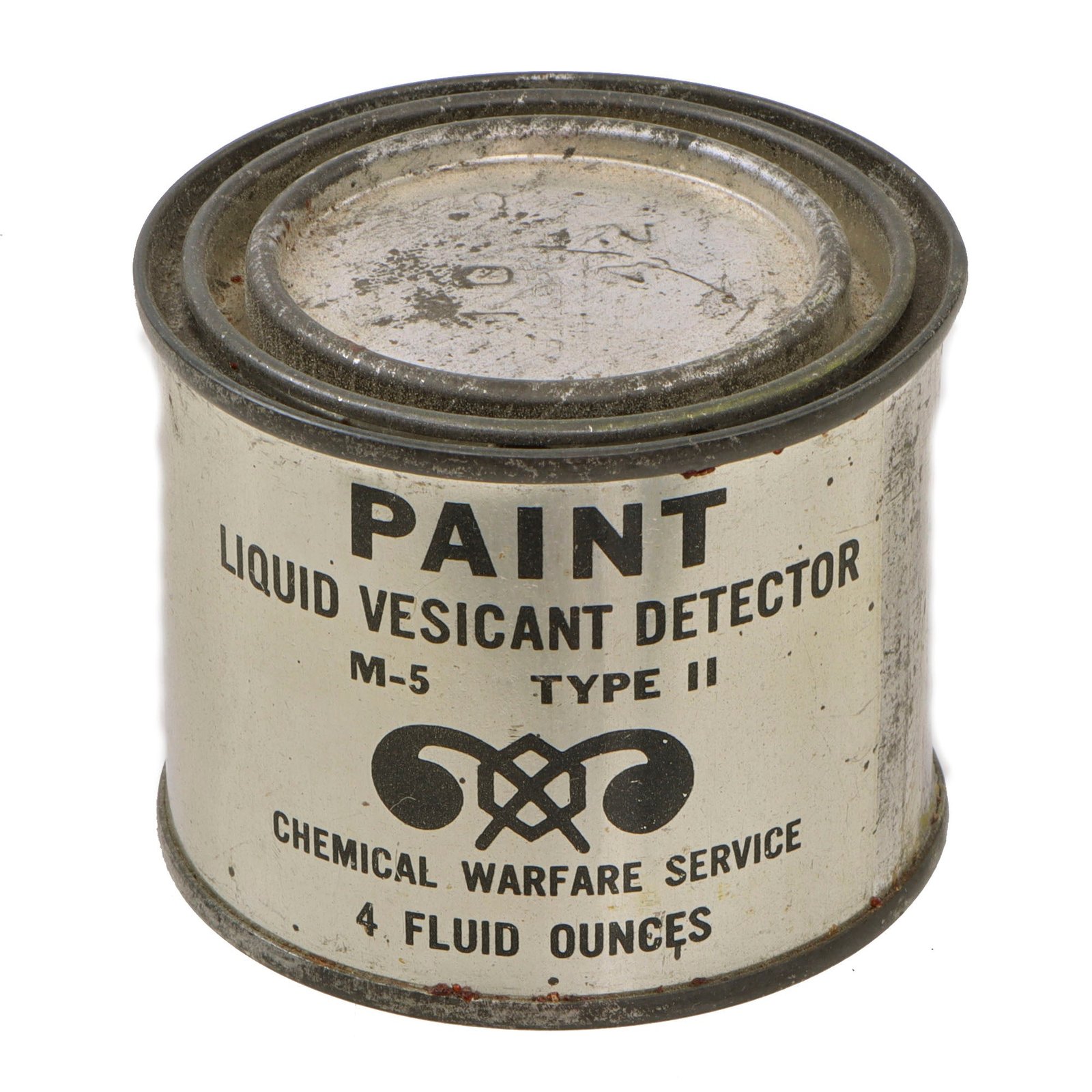 Original U.S. WWII Chemical Warfare Service M-5 Type II Vesicant Detector Paint Can
