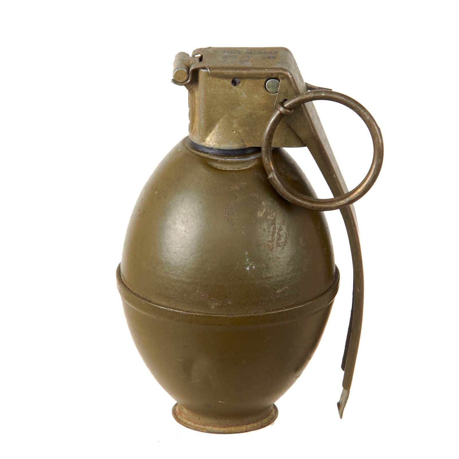 Original U.S. Korean War Vietnam War Rare M26 Lemon Grenade with M204A2 Fuze - Inert