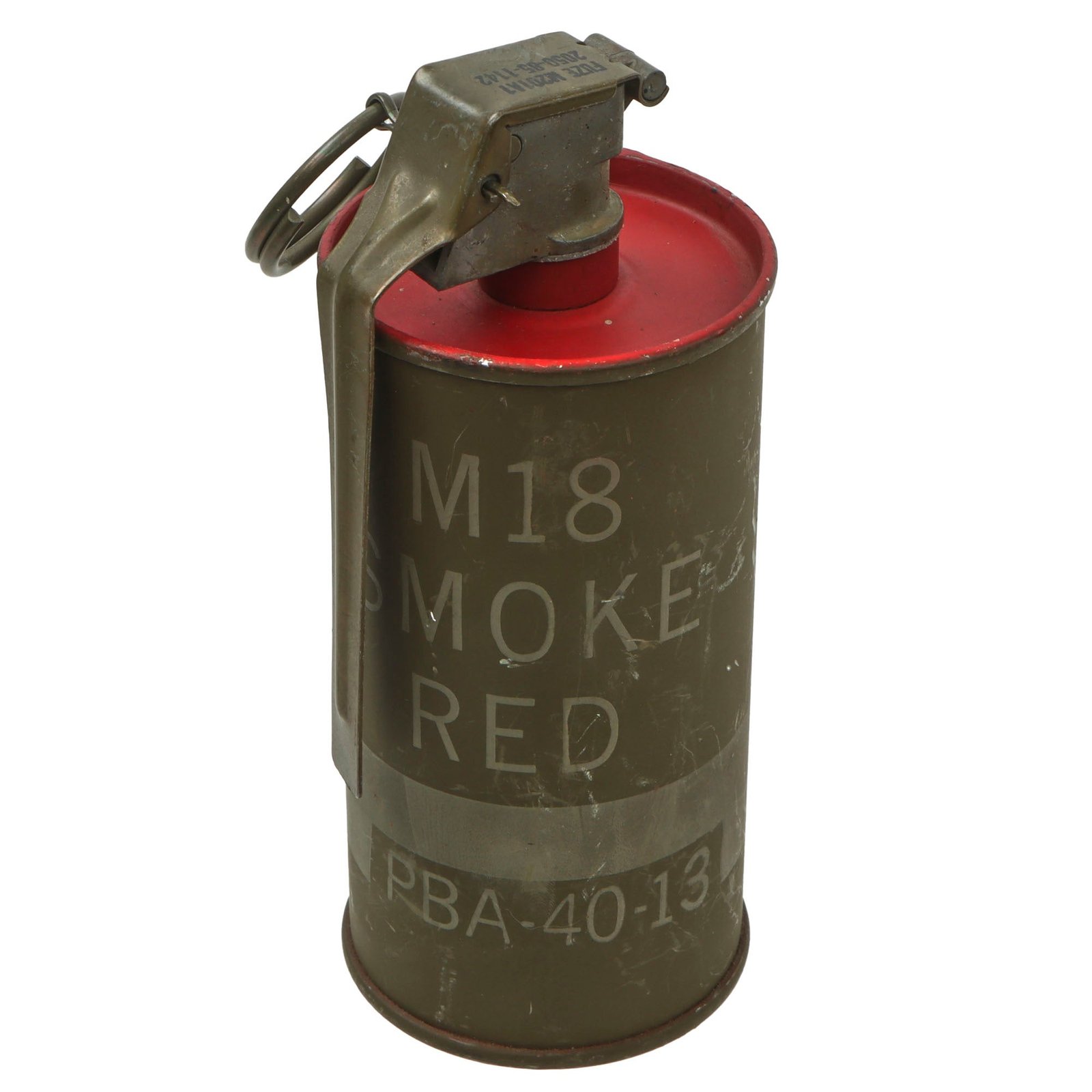 Original U.S. Vietnam War Era Inert Red M18 Smoke Grenade With M201A1 Fuze