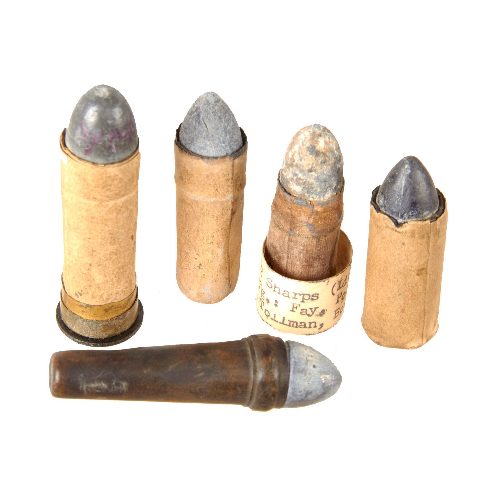 Original U.S. Civil War Era Cartridge Lot with Snider, Sharps, Gallagher, Burnside, & Smith - 5 Items
