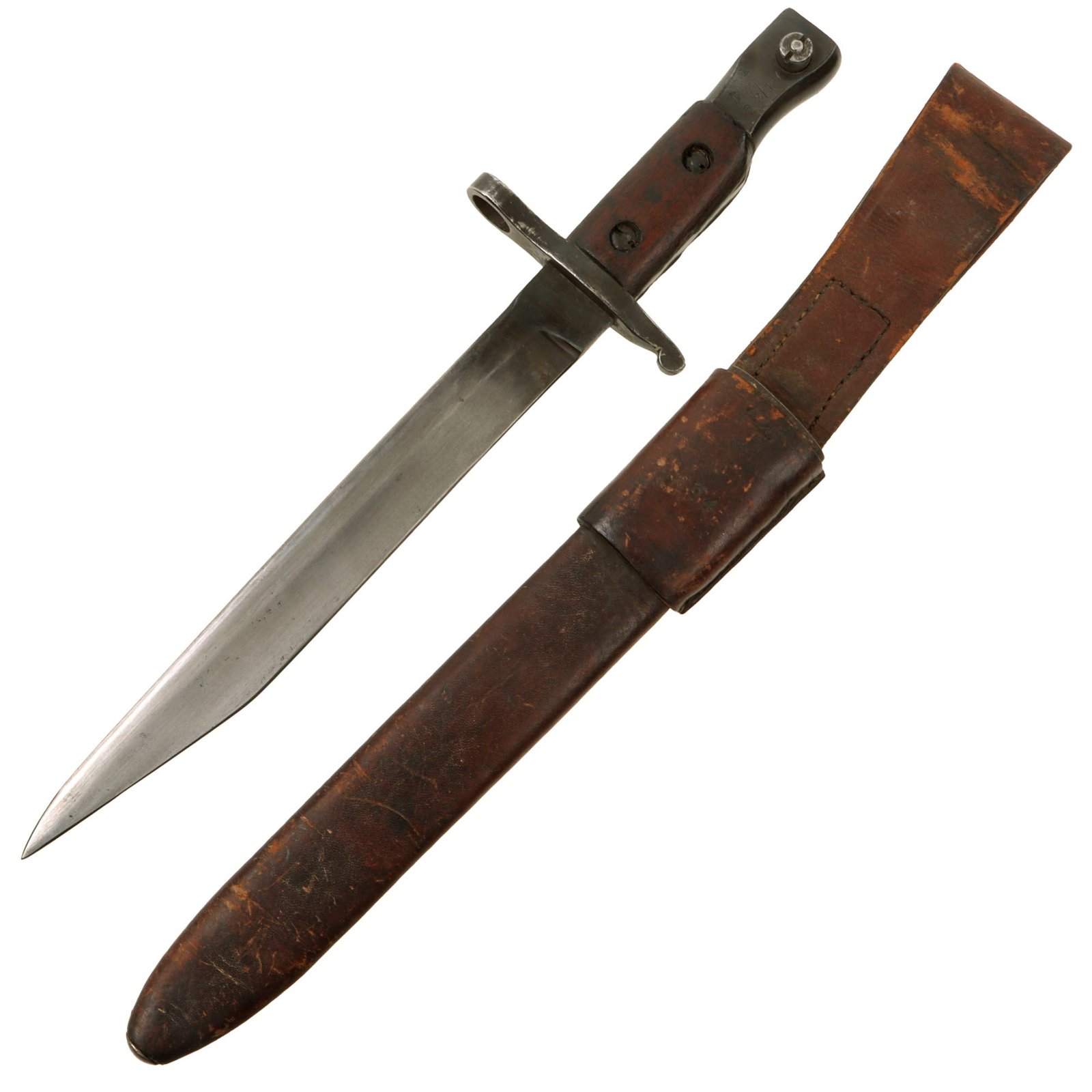 Original Canadian WWI Mk.II Ross Rifle Bayonet and 1916-Dated Scabbard - Dated 1911