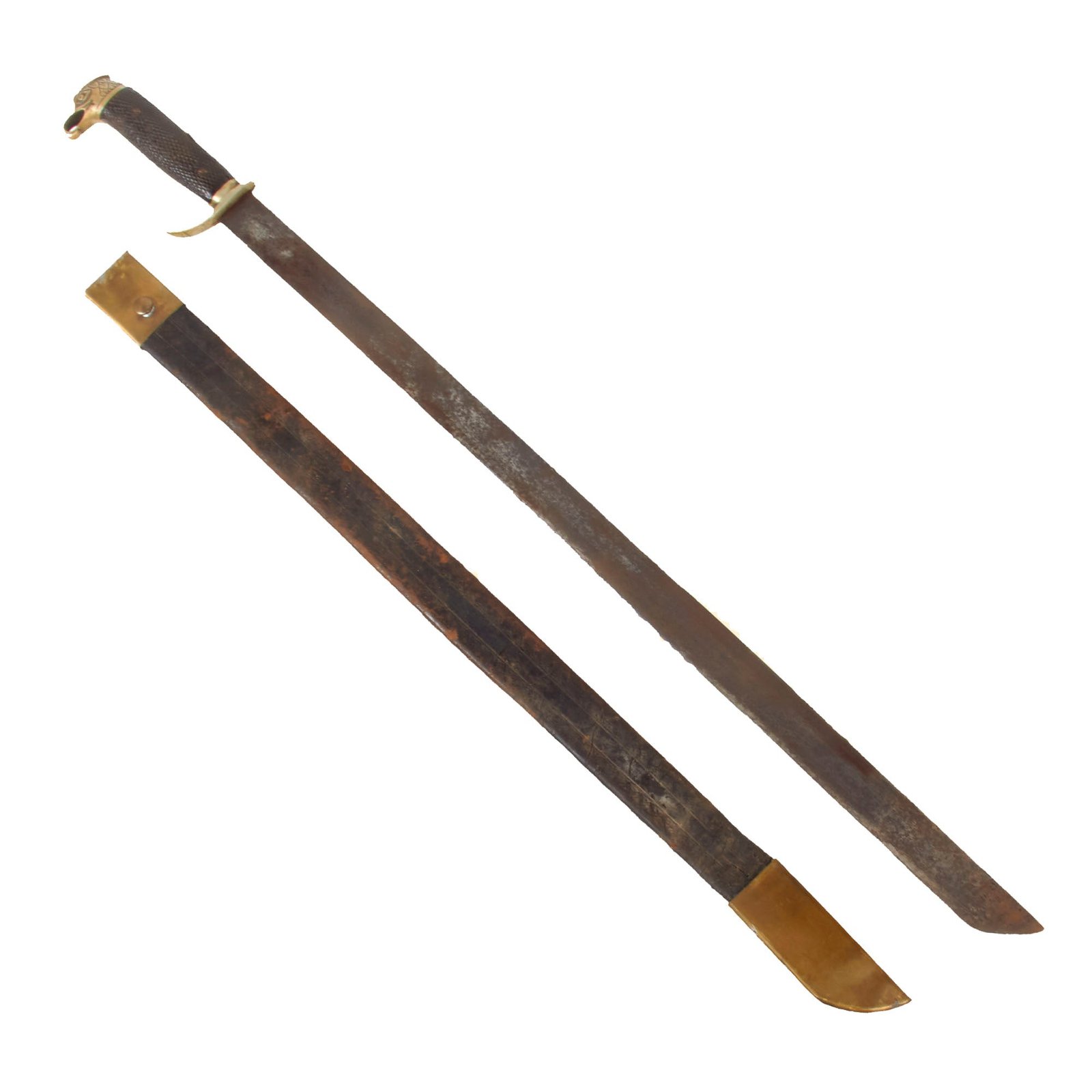 Original Spanish-American War Era Spanish Officer Pioneer Machete Sword by Honsberg & Spier of Remscheid With Scabbard